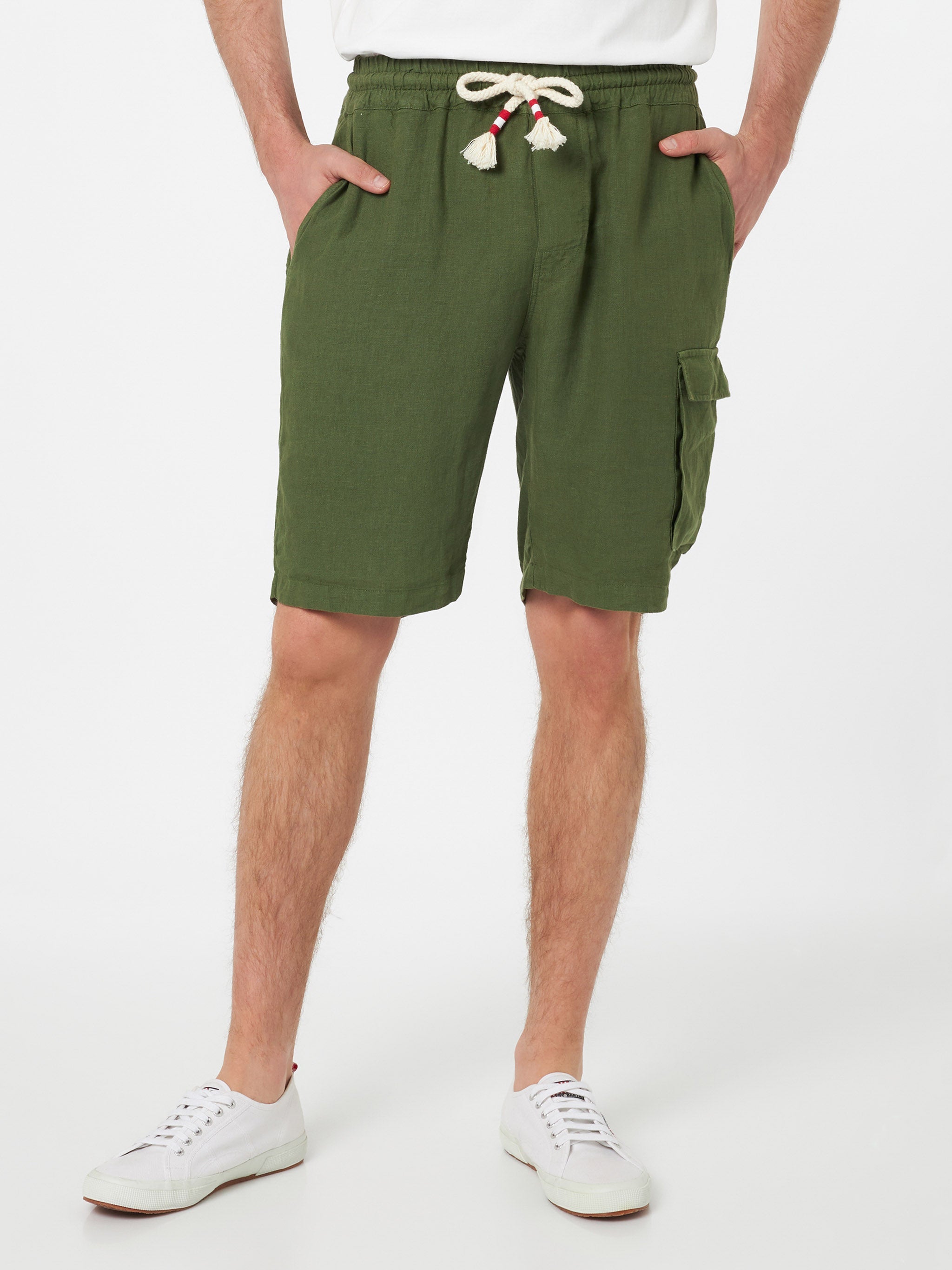 Military Green Linen Bermuda Marseille Short Pant