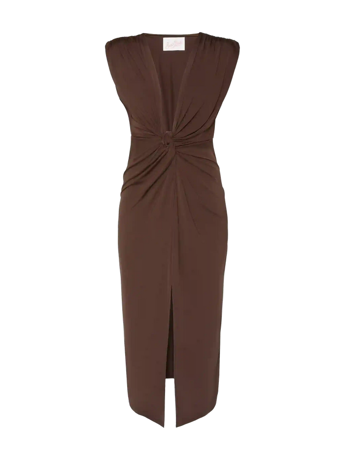 Marina Brown Sleeveless Maxi Dress Sarong