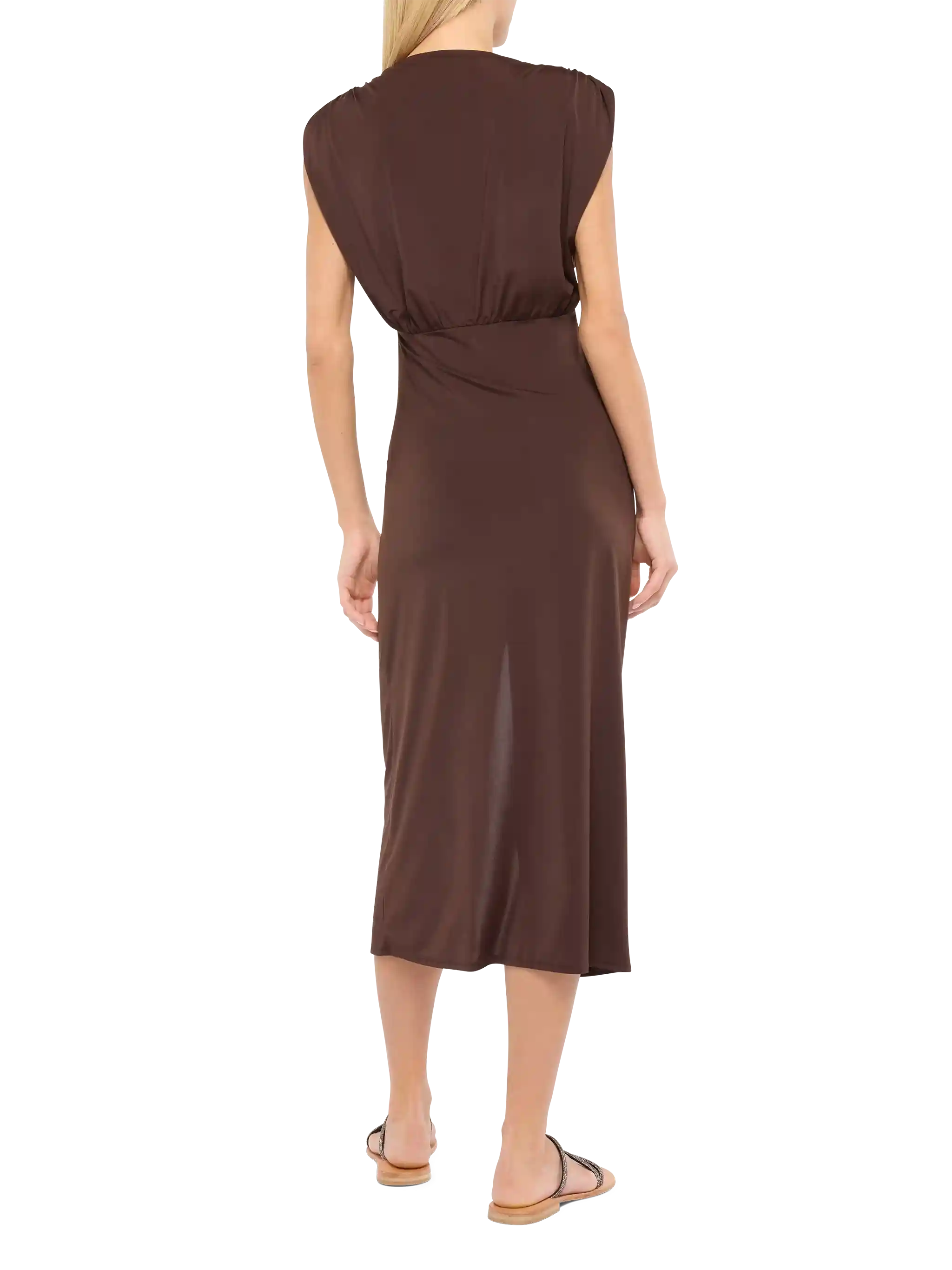 Marina Brown Sleeveless Maxi Dress Sarong