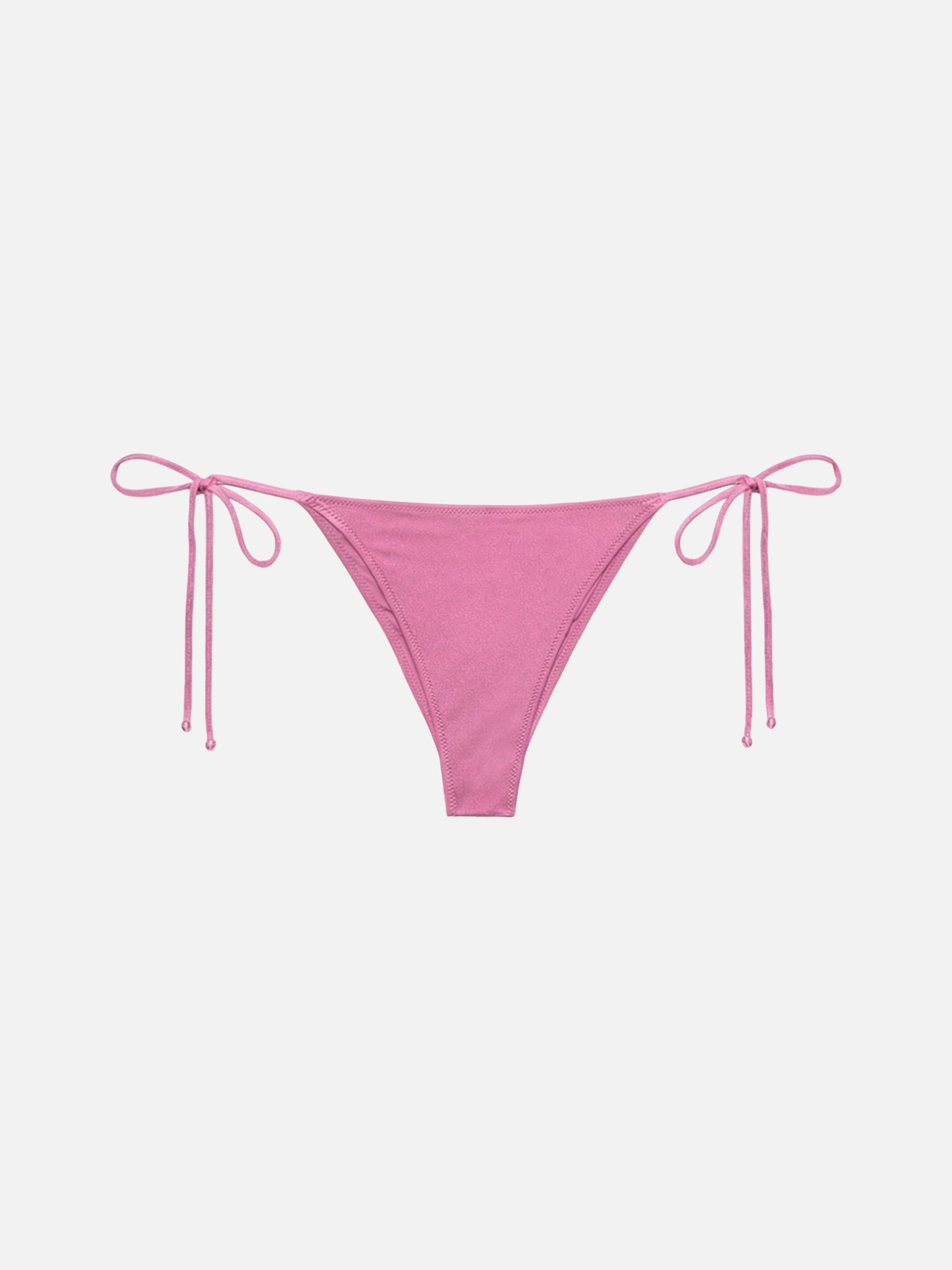 Marielle Mid-Rise Bikini Briefs With Pink Rhinestones Bottom