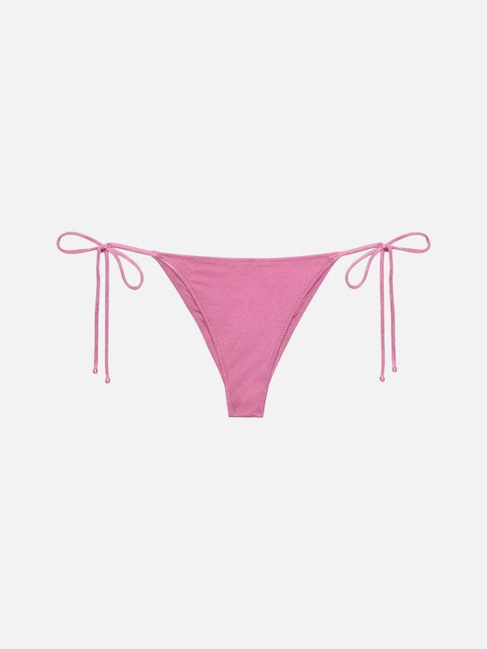Marielle Mid-Rise Bikini Briefs With Pink Rhinestones Bottom