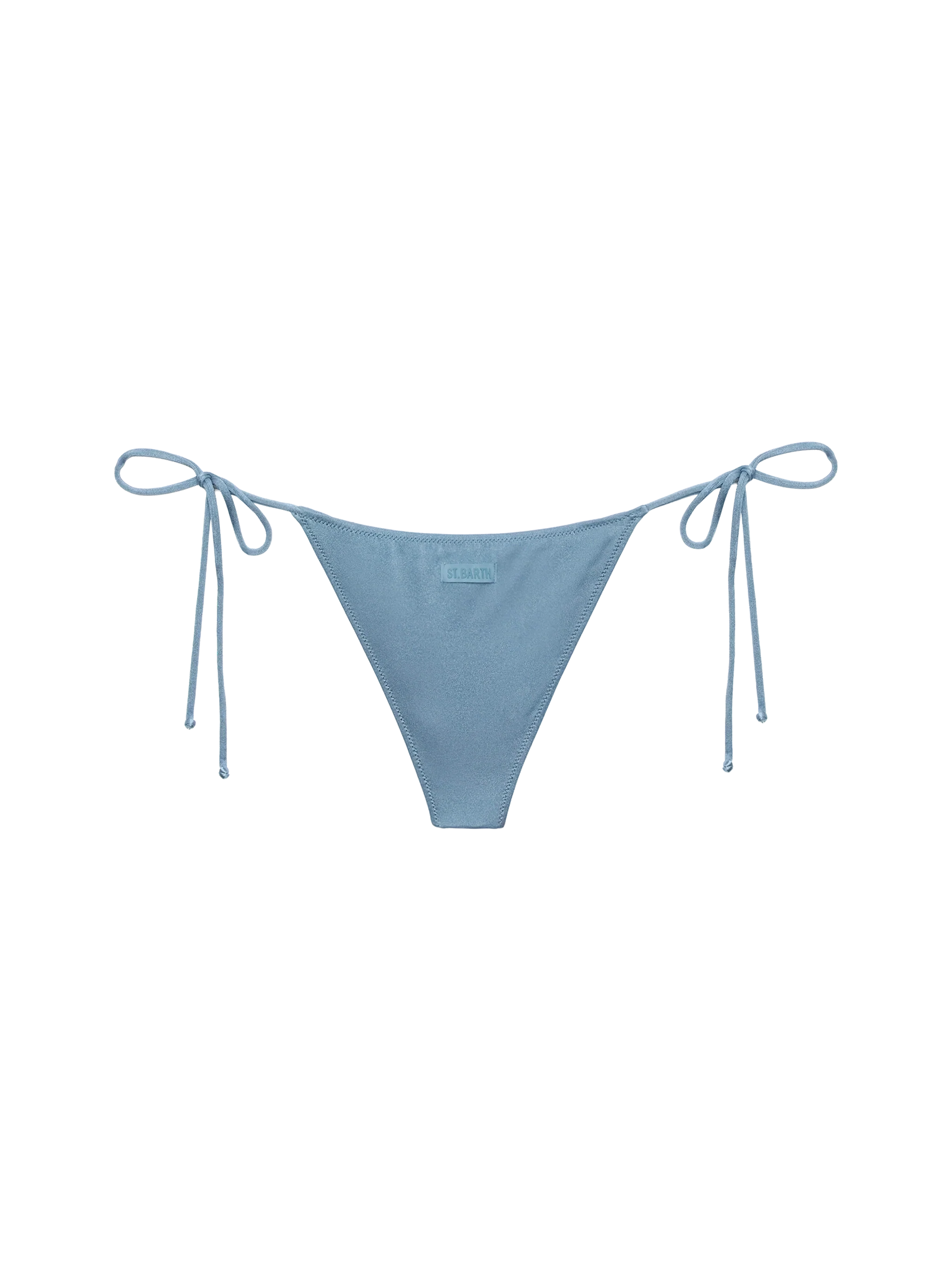 Marielle Avio Blue Classic Swim Briefs With Rhinestone Embellishment Sky Bottom