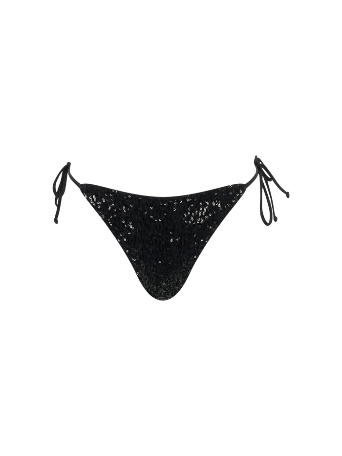 Marielle Black Sequins Swim Briefs Bottom
