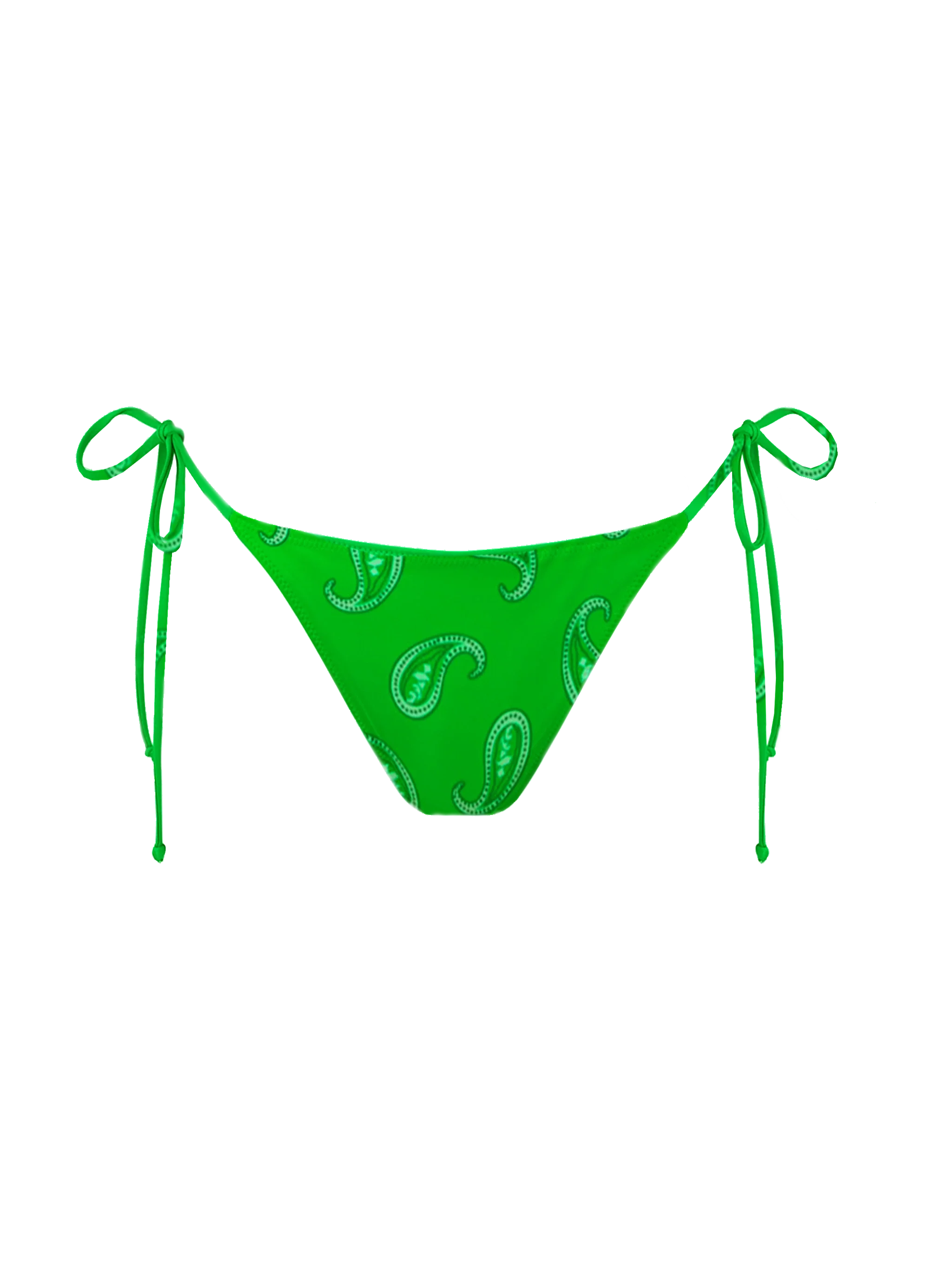 Woman Swim Briefs With Paisley Print Green Bottom