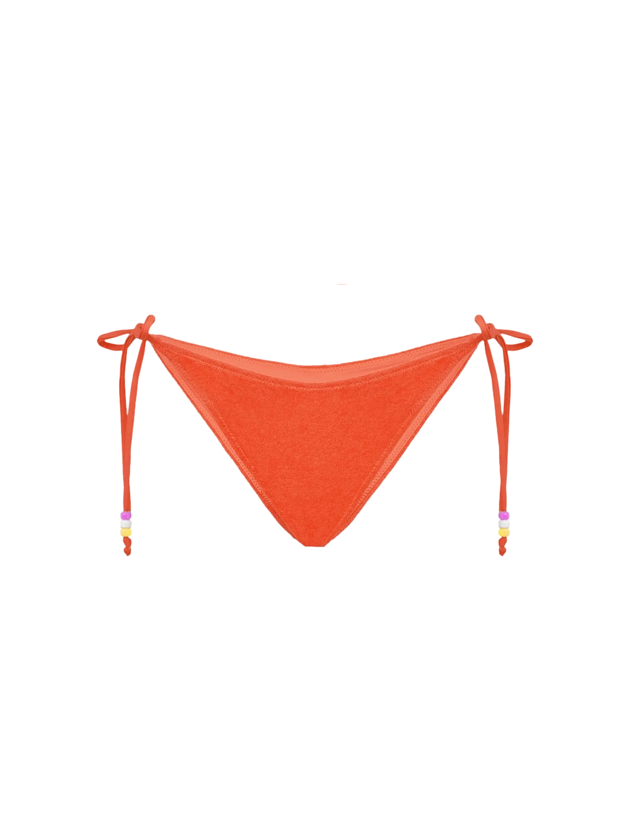 Orange Marielle Terry Swim Briefs With Charms Bottom