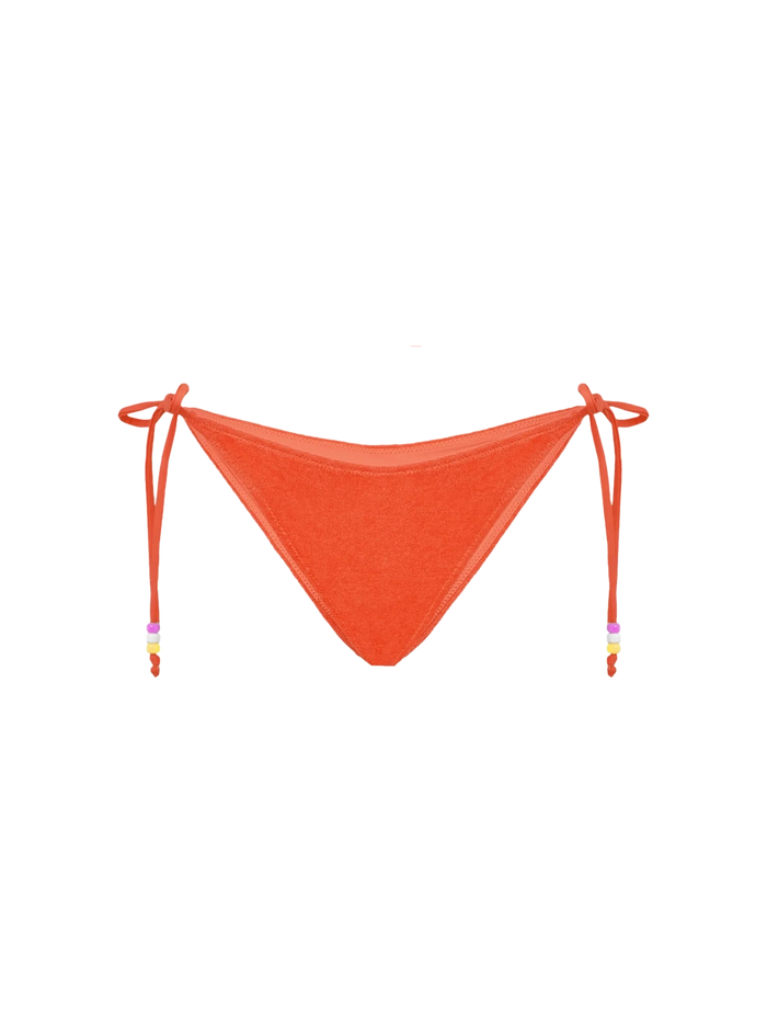 Orange Marielle Terry Swim Briefs With Charms Bottom