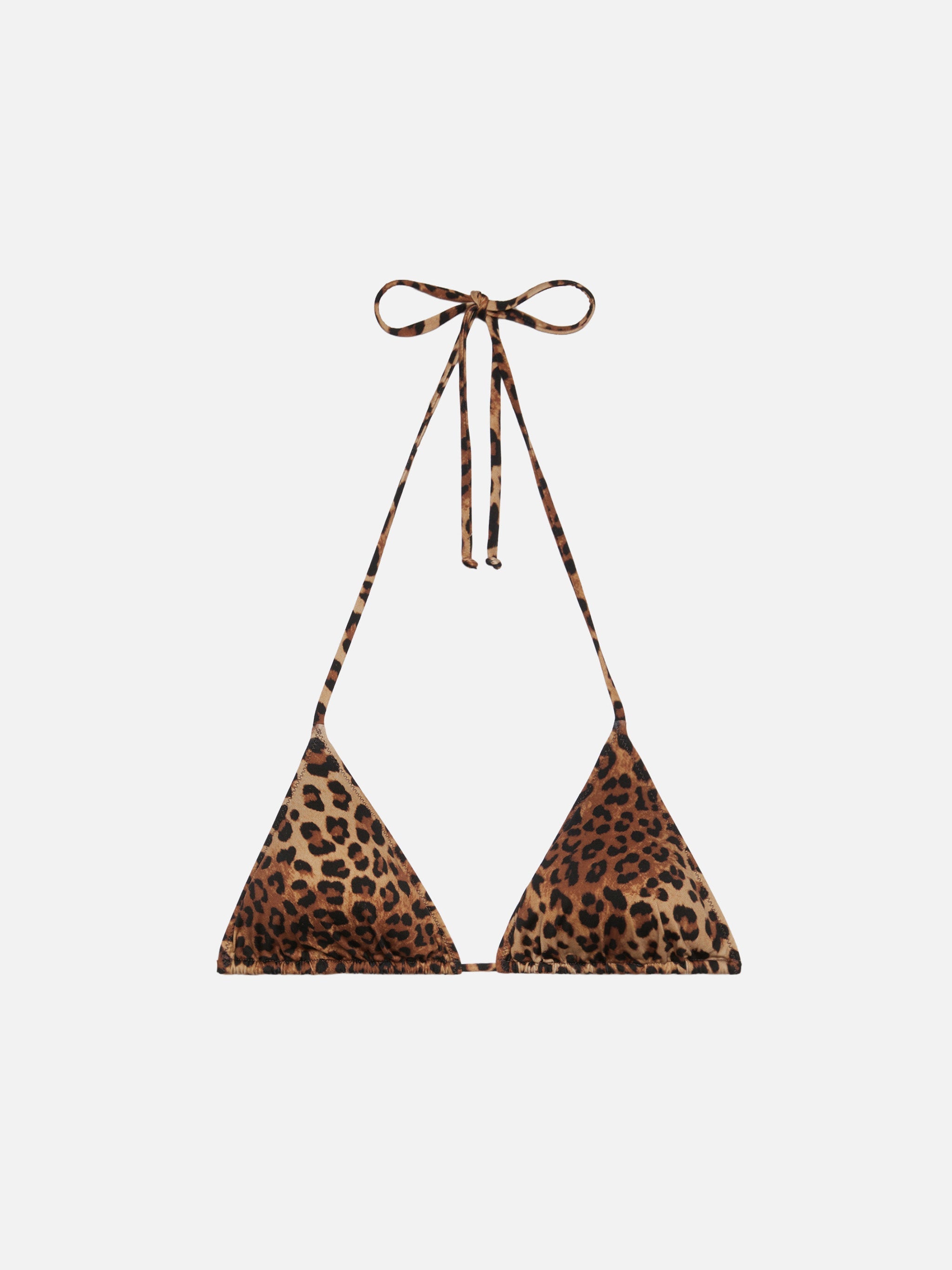 Leah Triangle Top Swimsuit With Animalier Print White
