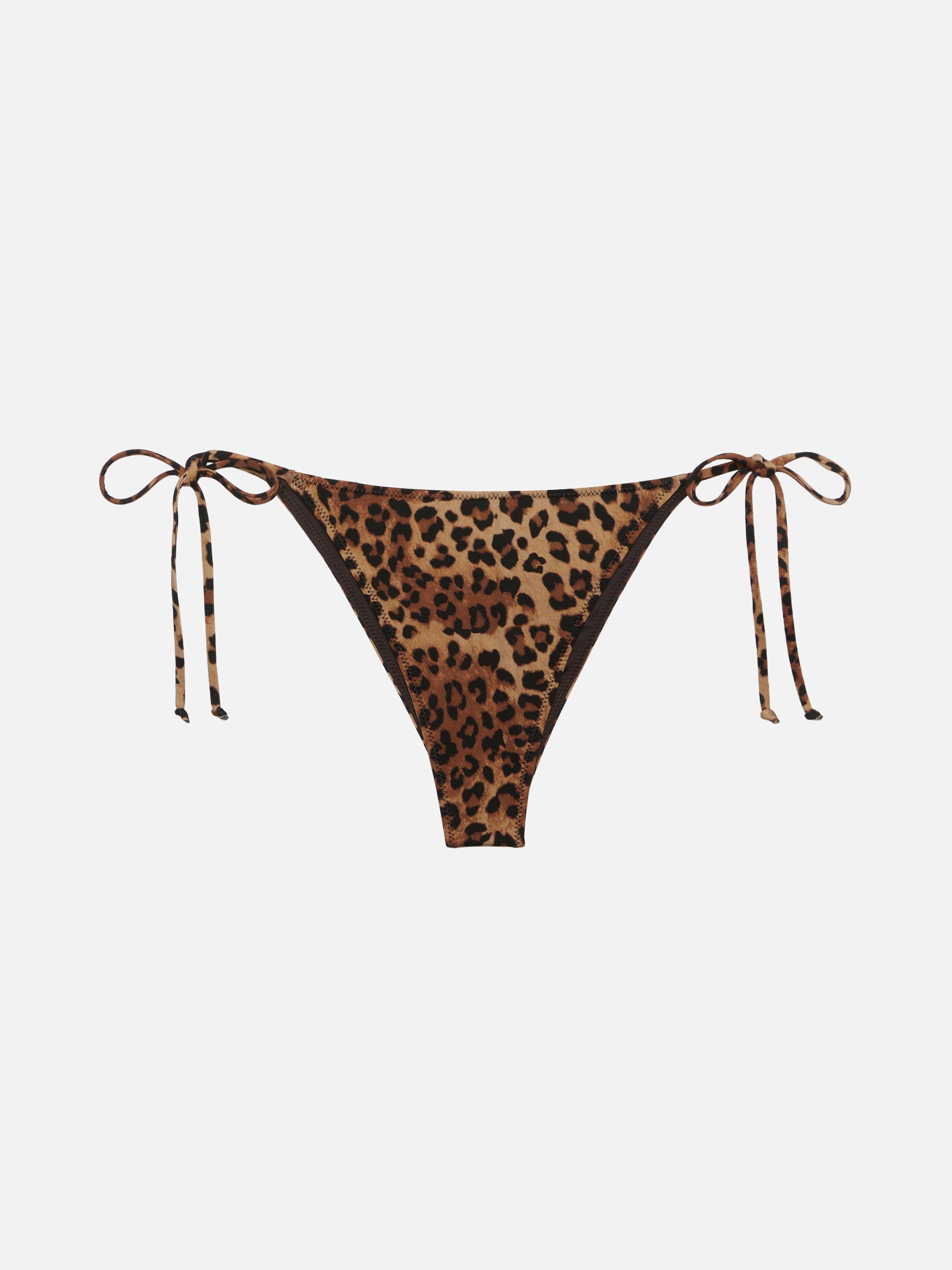 Marielle Classic Swim Briefs With Animalier Print White Bottom
