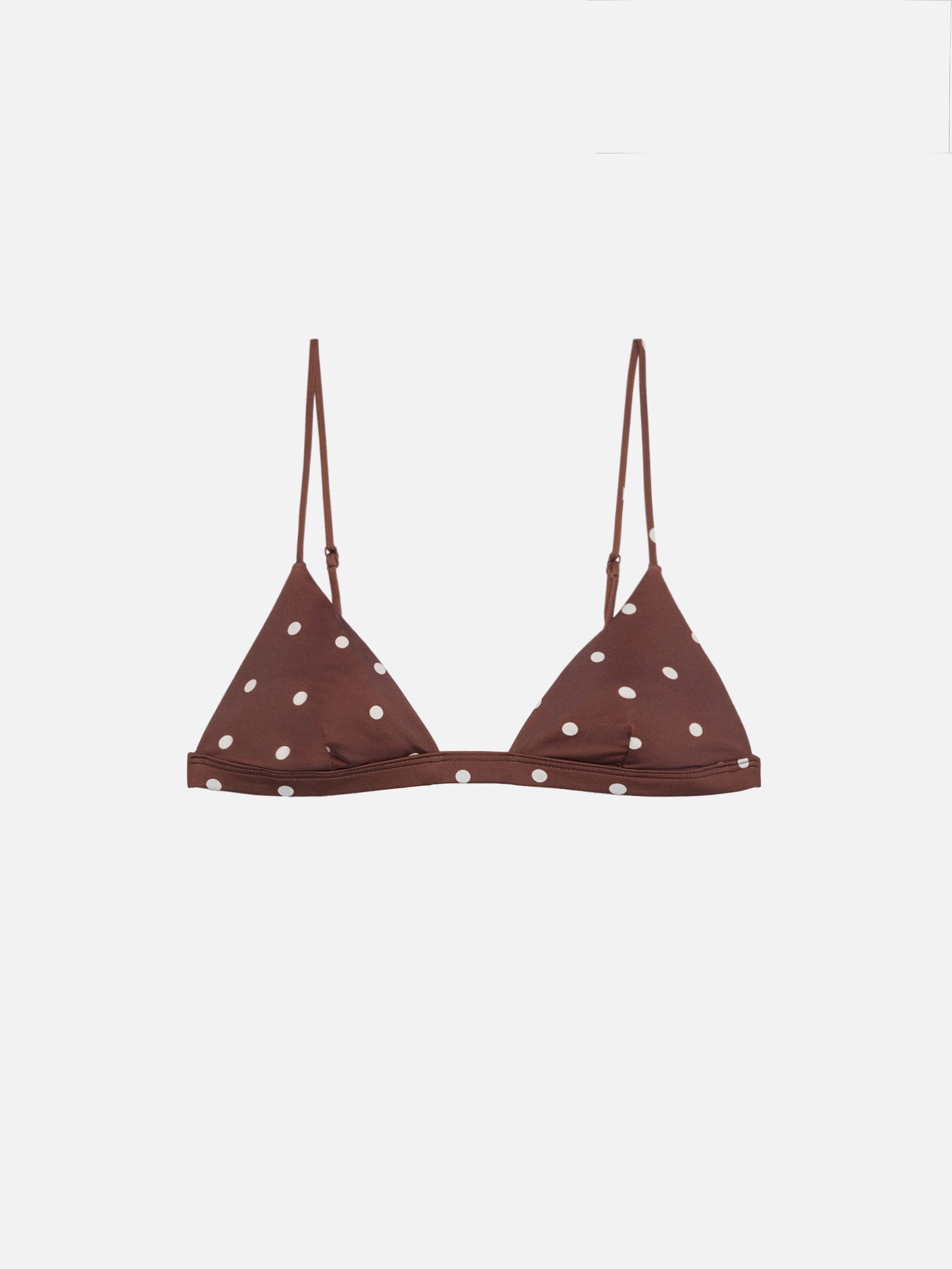 Rylie Triangle Top With Polka Dots Print Brown