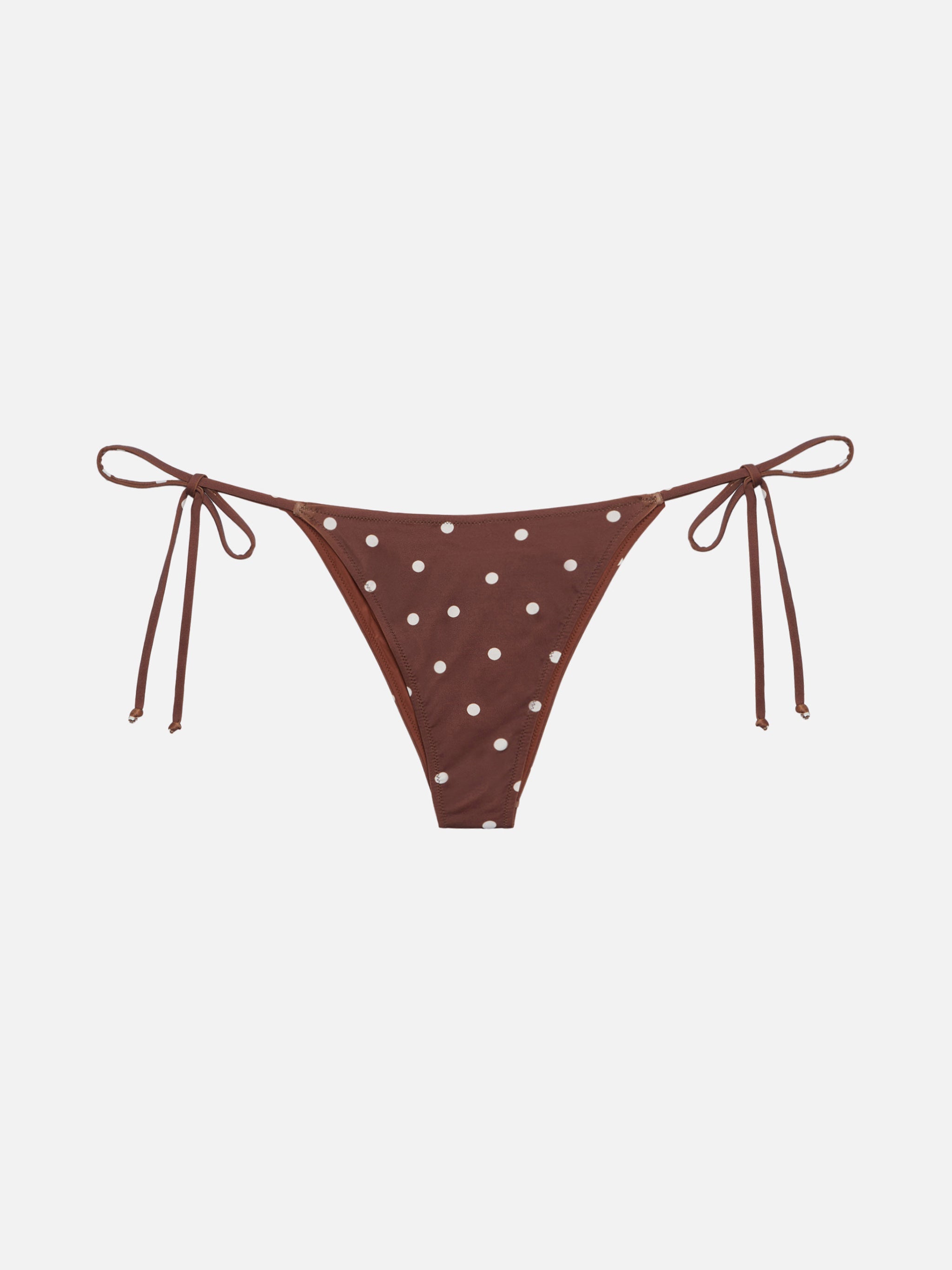 Marielle Classic Swim Briefs With Polka Dots Print Brown Bottom
