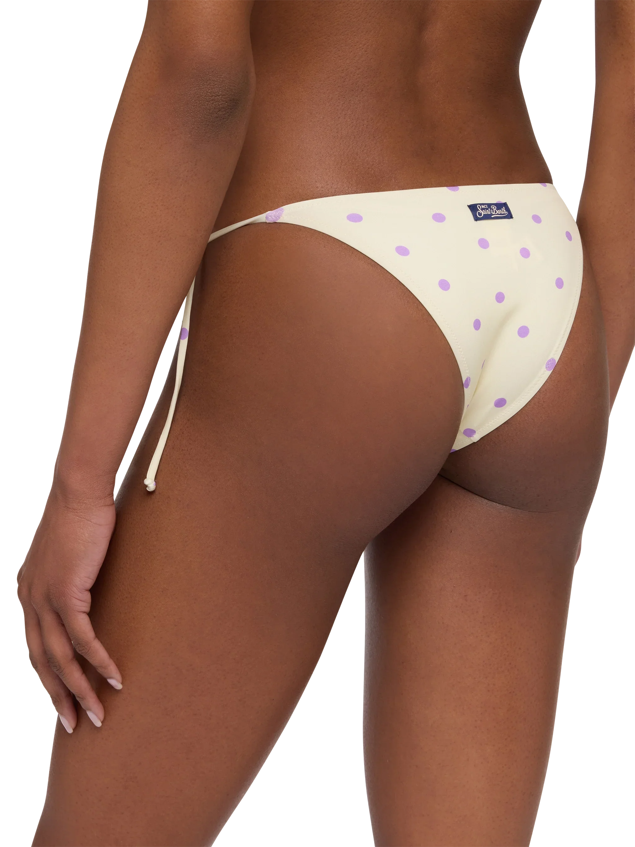 Marielle Classic Swim Briefs With Polka Dots Print White Bottom