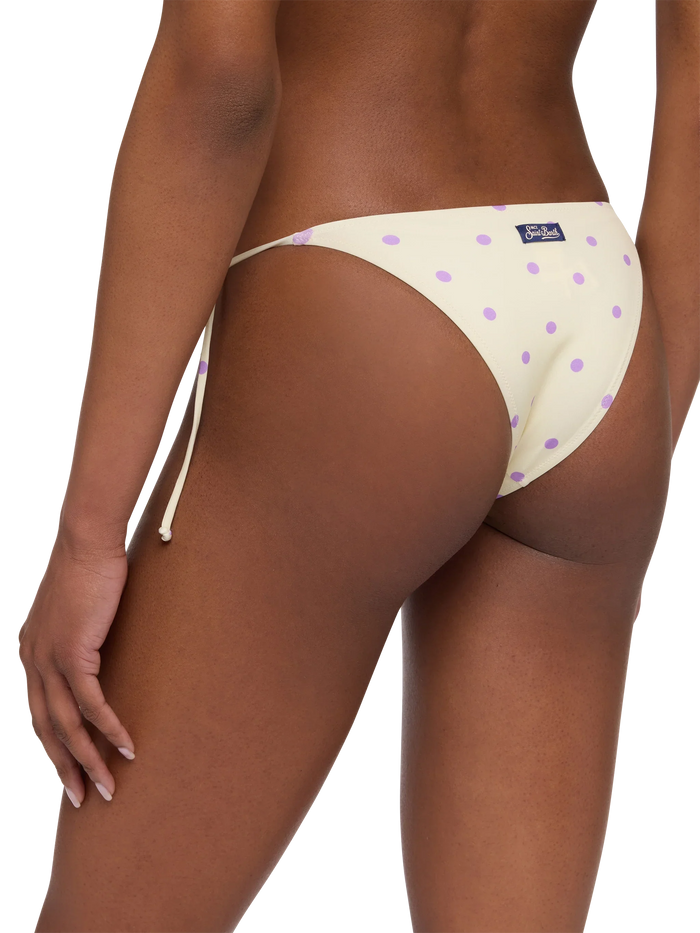 Marielle Classic Swim Briefs With Polka Dots Print White Bottom