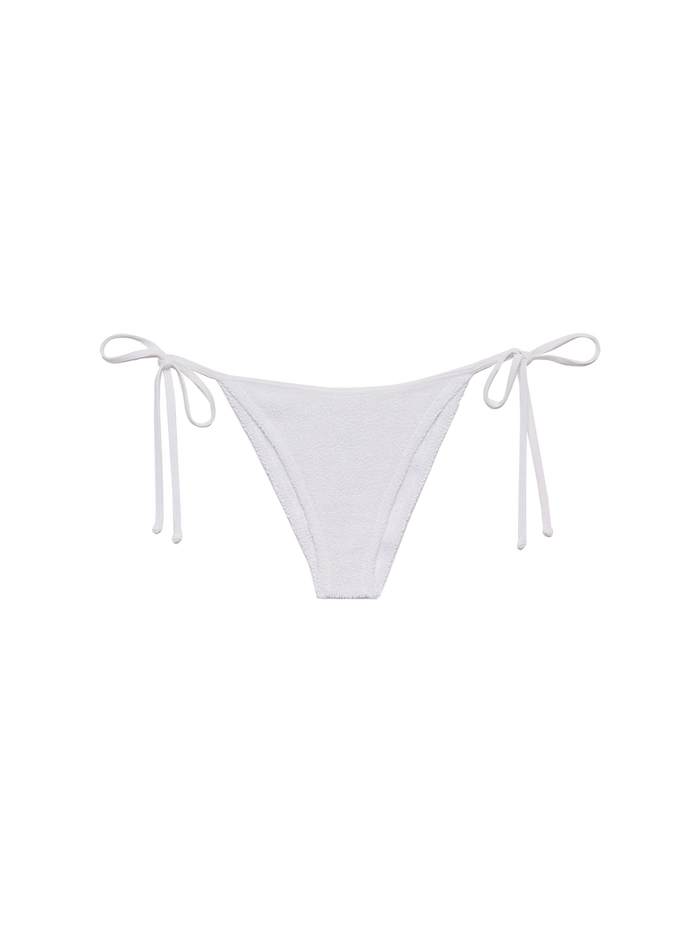 Marielle White Crinkle Classic Swim Briefs Bottom