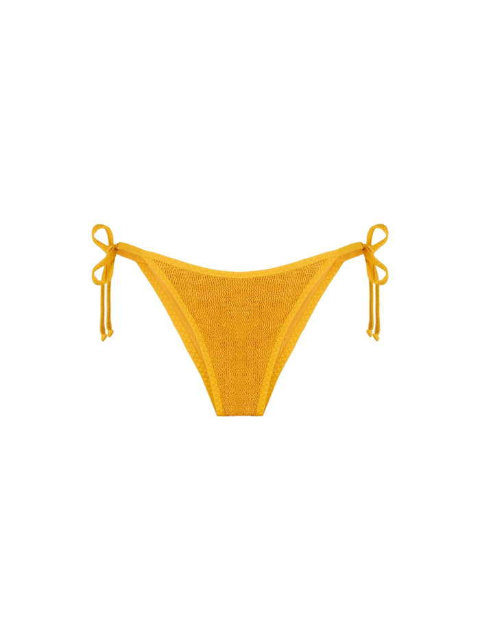 Ochre Crinkle Marielle String Swim Briefs Yellow Bottom
