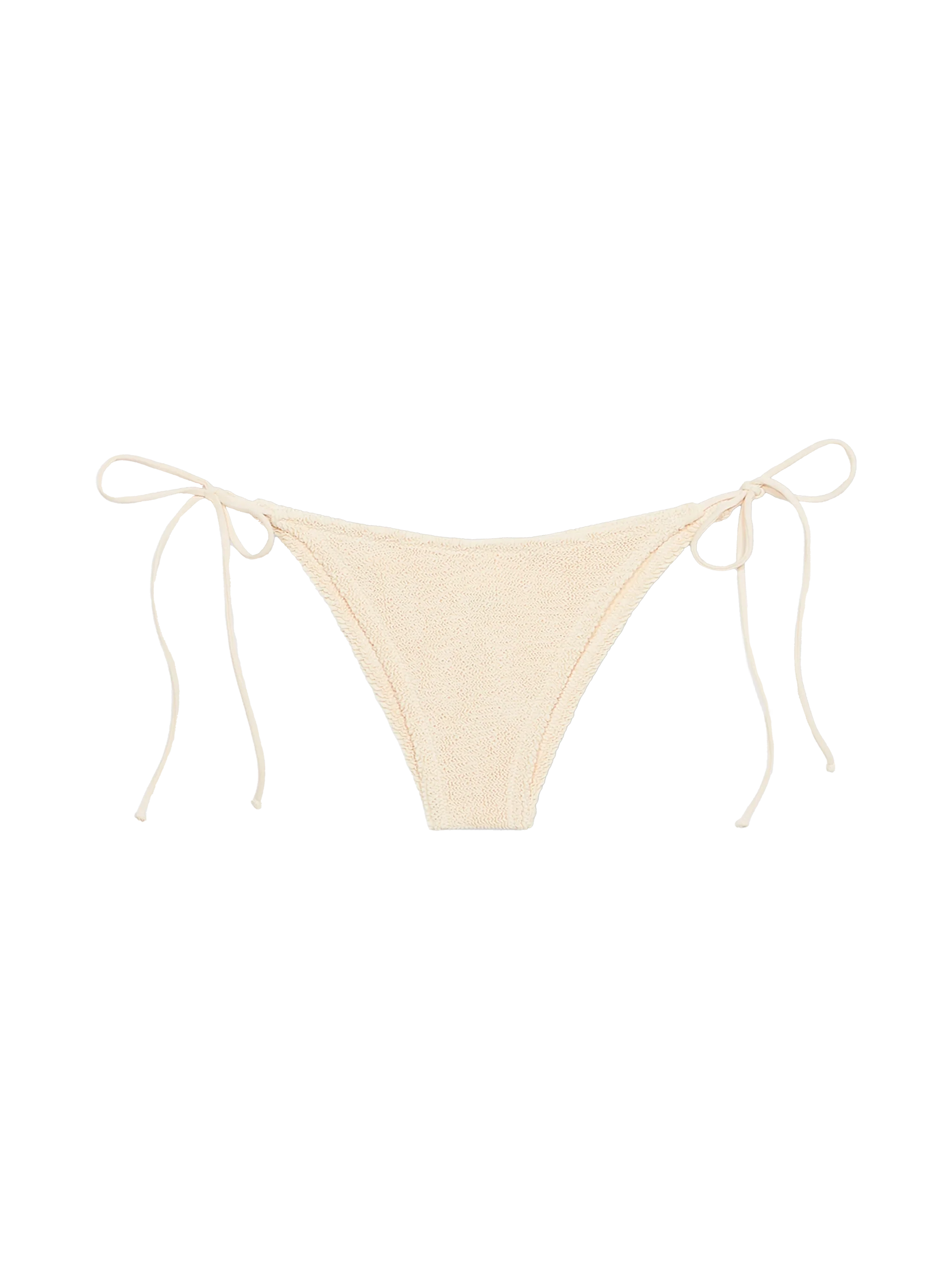 Beige Crinkle Marielle Classic Swim Briefs White Bottom