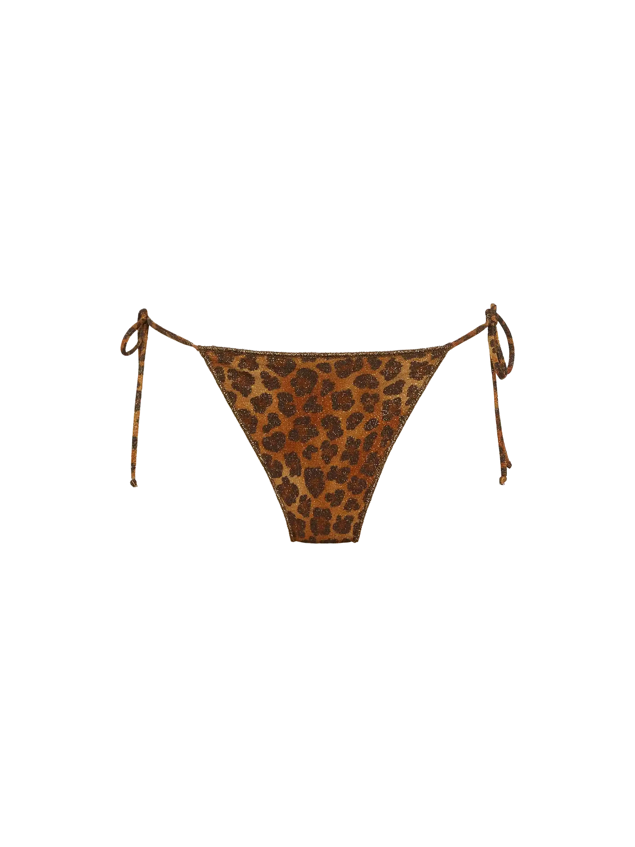 Marielle Lurex Classic Swim Briefs With Animalier Print Brown Bottom