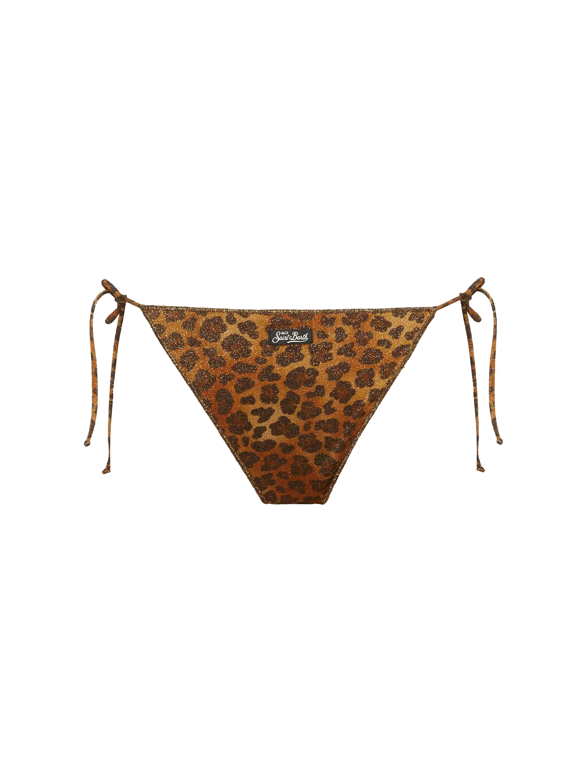 Marielle Lurex Classic Swim Briefs With Animalier Print Brown Bottom