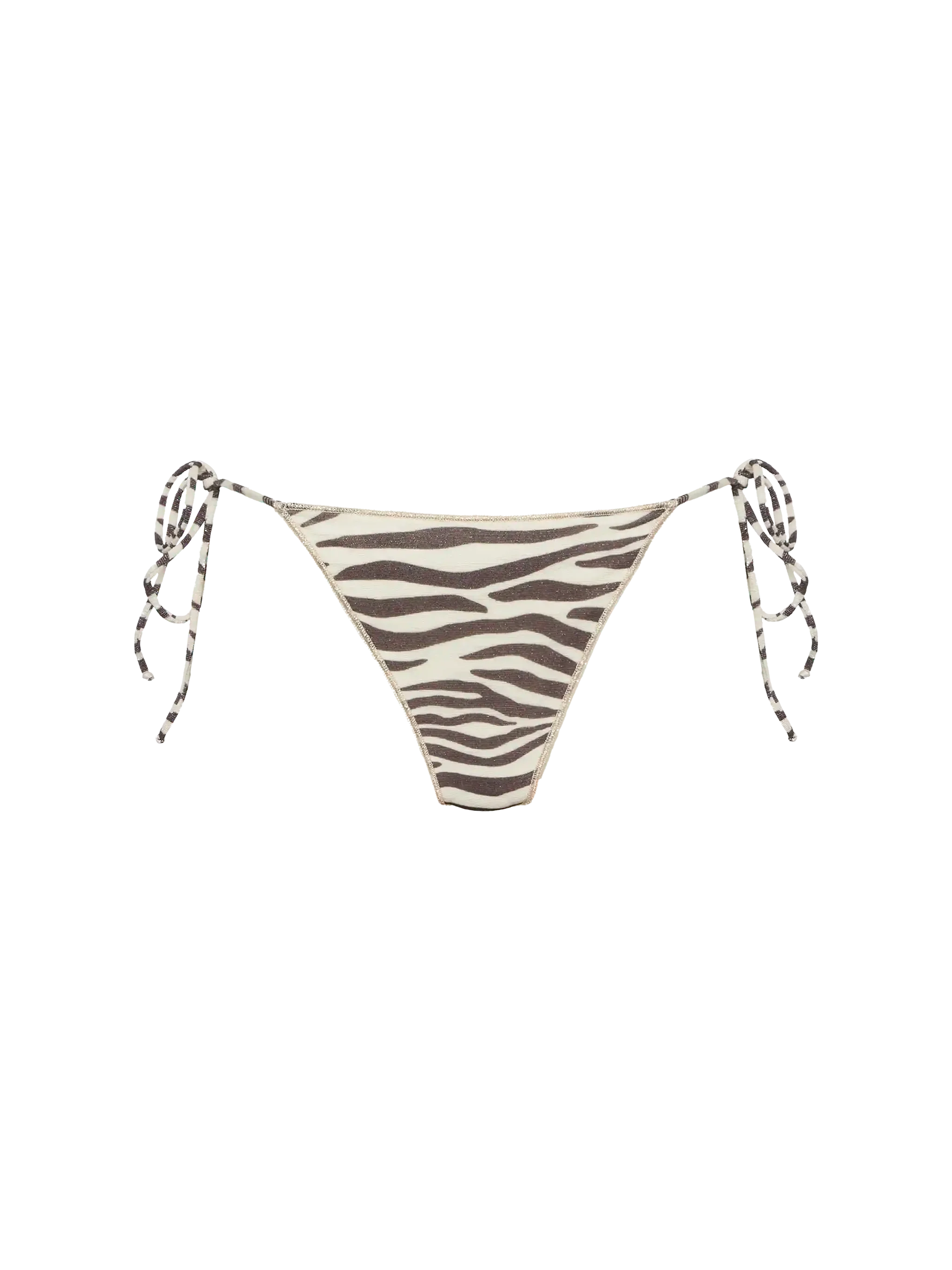 Marielle Lurex Classic Swim Briefs With Zebra Print White Bottom