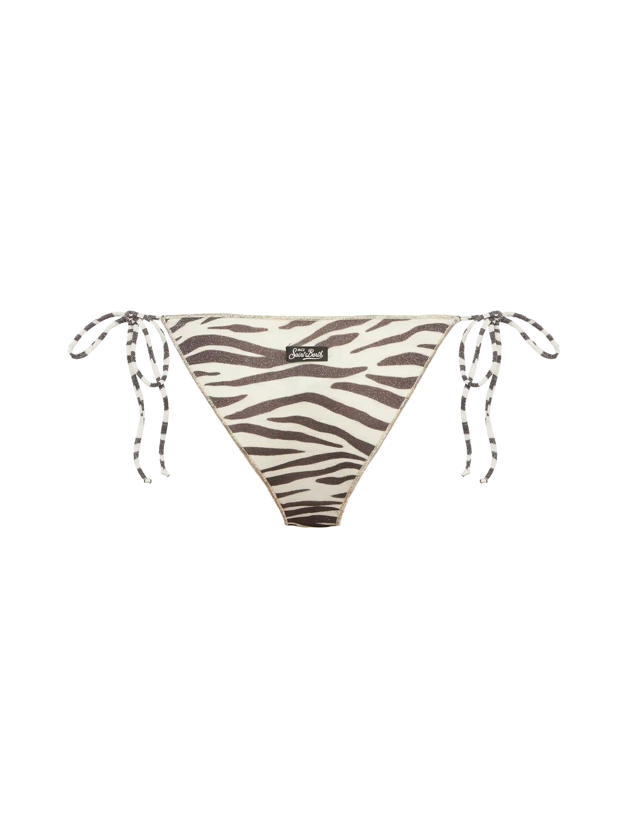 Marielle Lurex Classic Swim Briefs With Zebra Print White Bottom