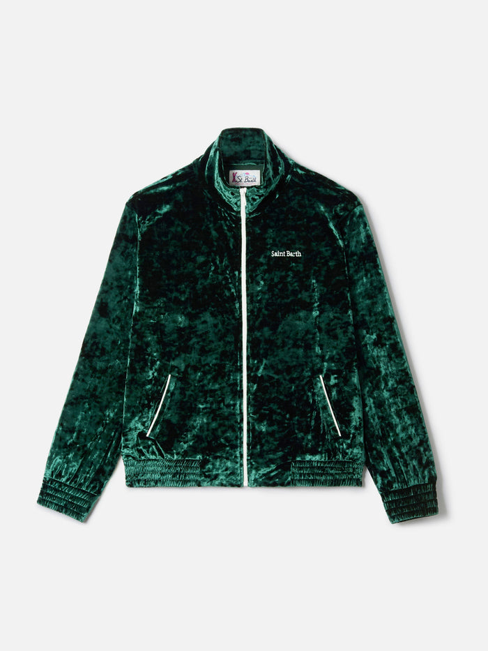 Miriam Green Chenille Sweatshirt With Embroidery Jacket