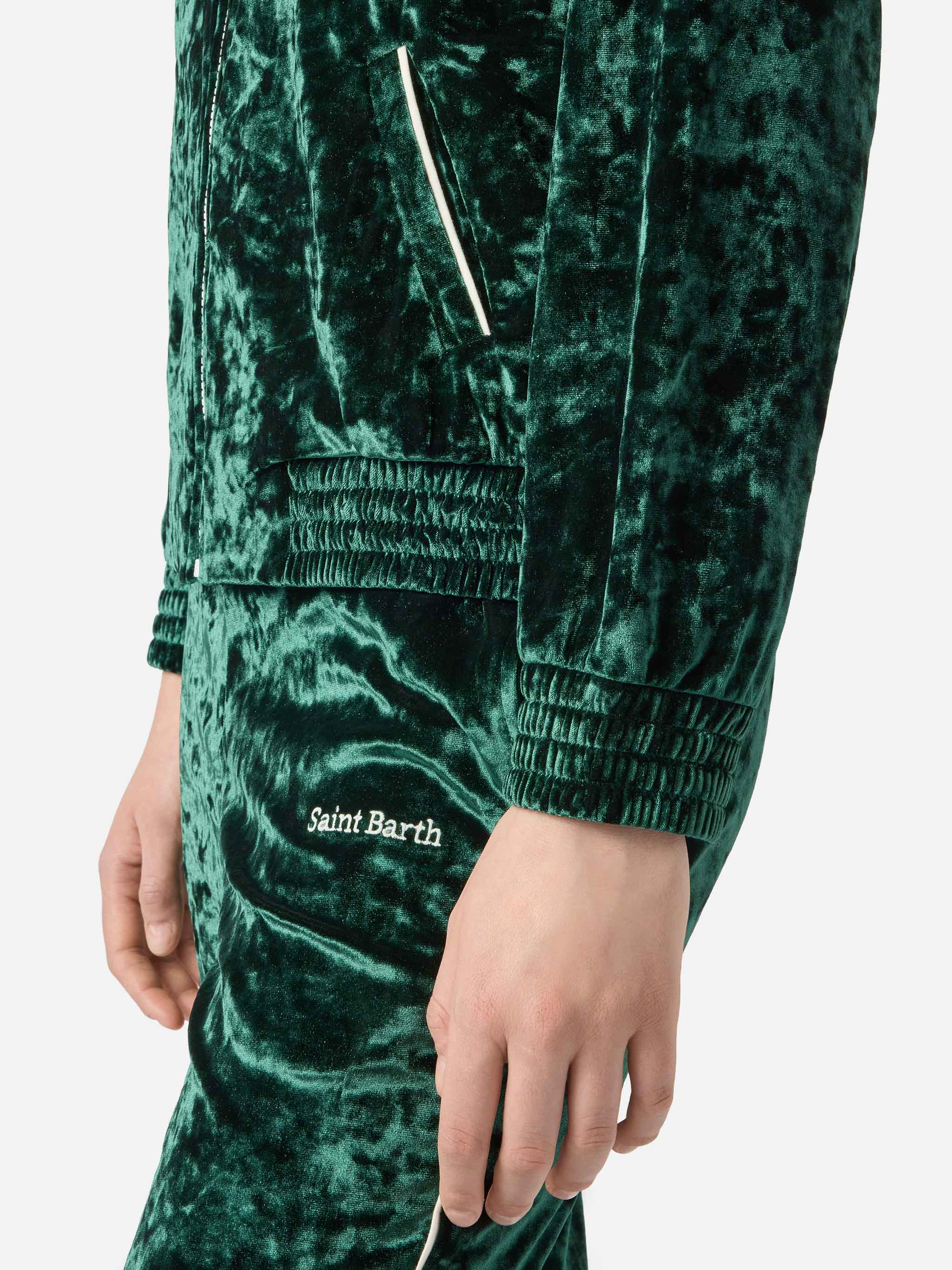 Miriam Green Chenille Sweatshirt With Embroidery Jacket