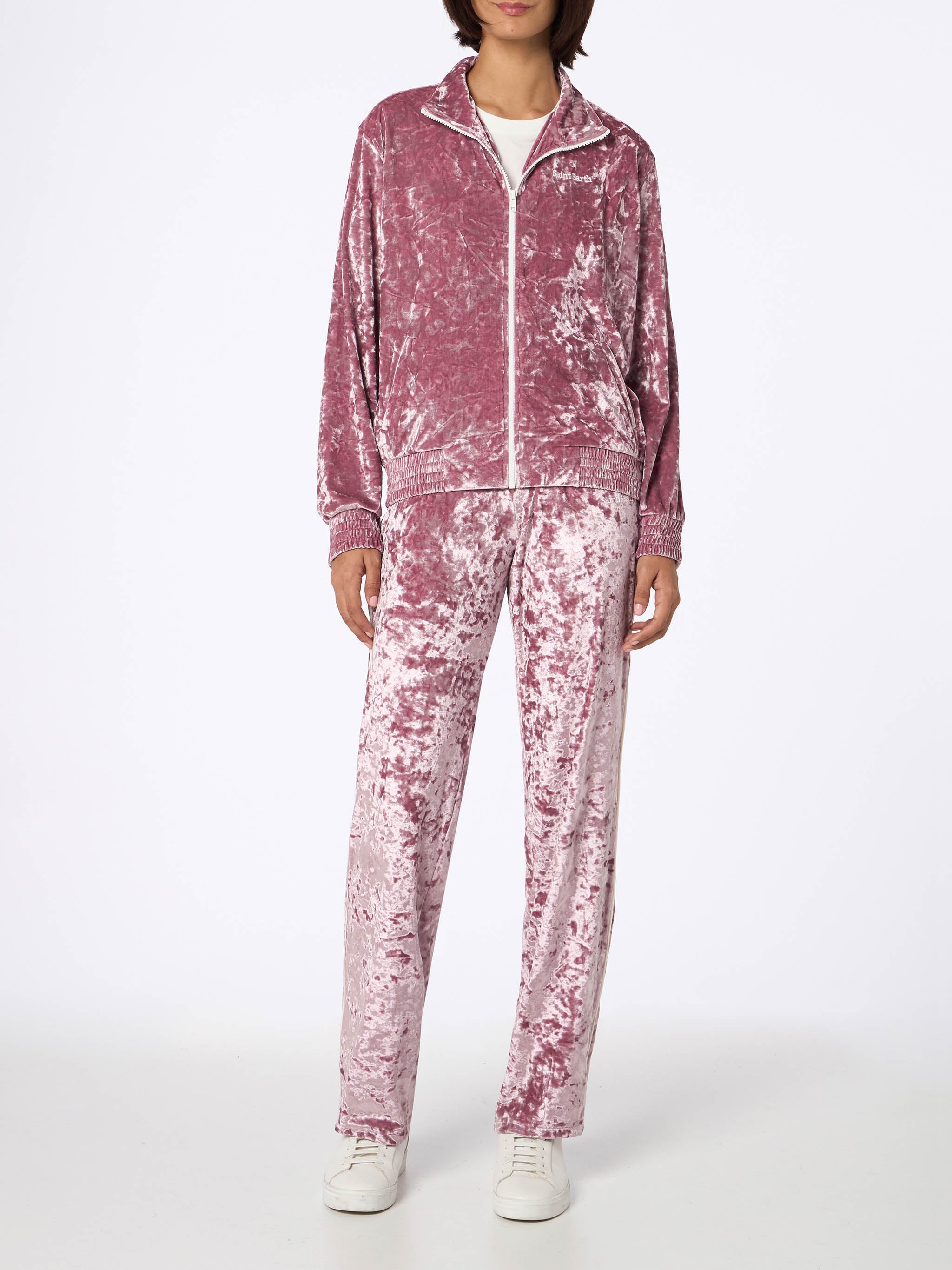 Miriam Pink Chenille Zip Hoodie Jacket