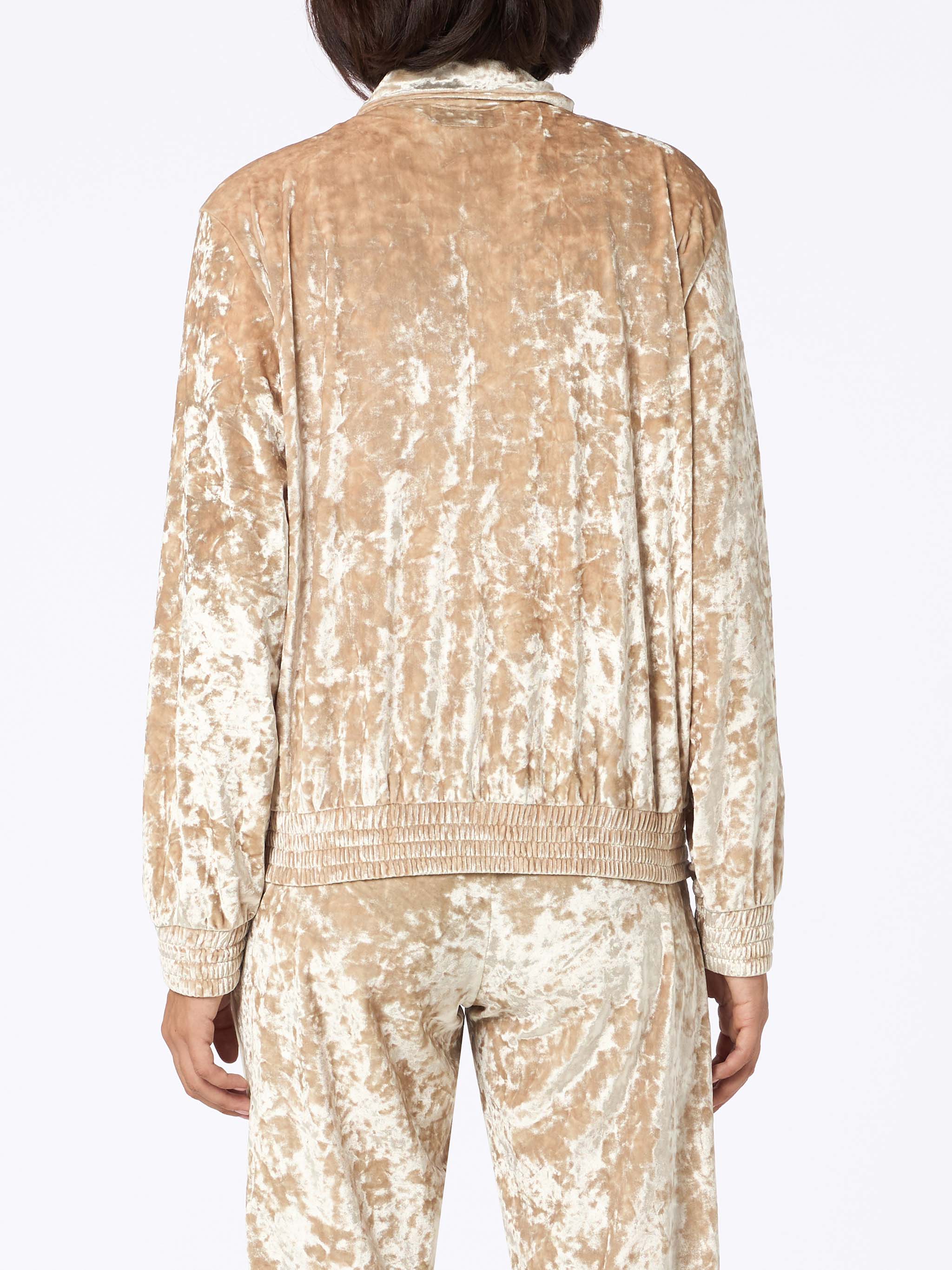 Miriam Beige Chenille Sweatshirt Brown Jacket