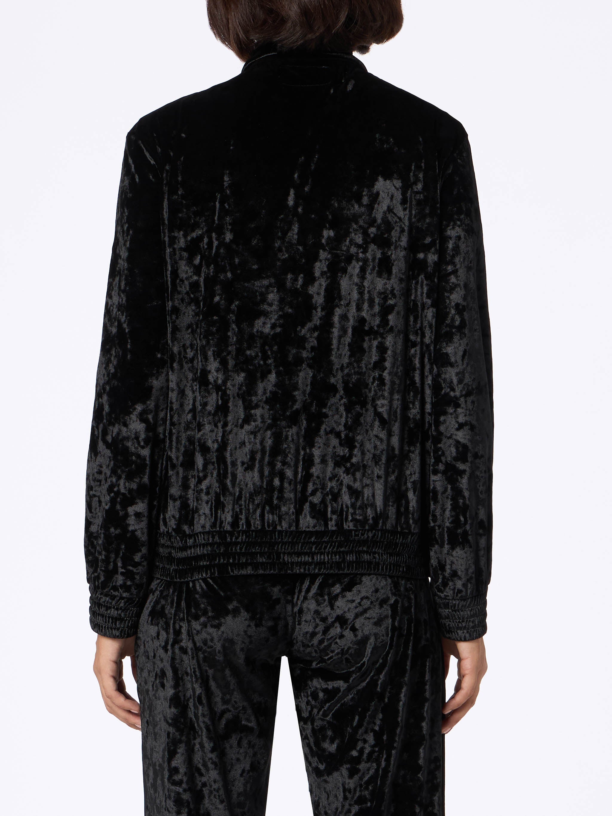 Miriam Black Chenille Sweatshirt With Embroidery Jacket