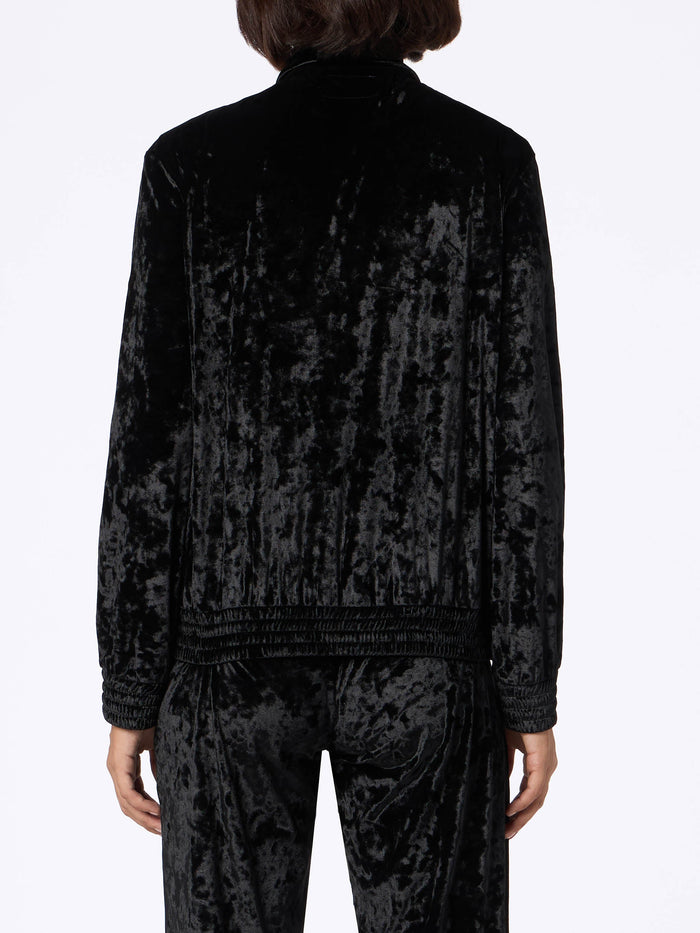Miriam Black Chenille Sweatshirt With Embroidery Jacket