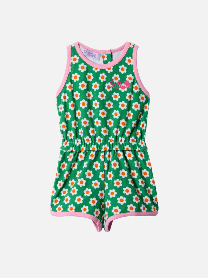 Terry Romper Suit With Daisy Print __single__