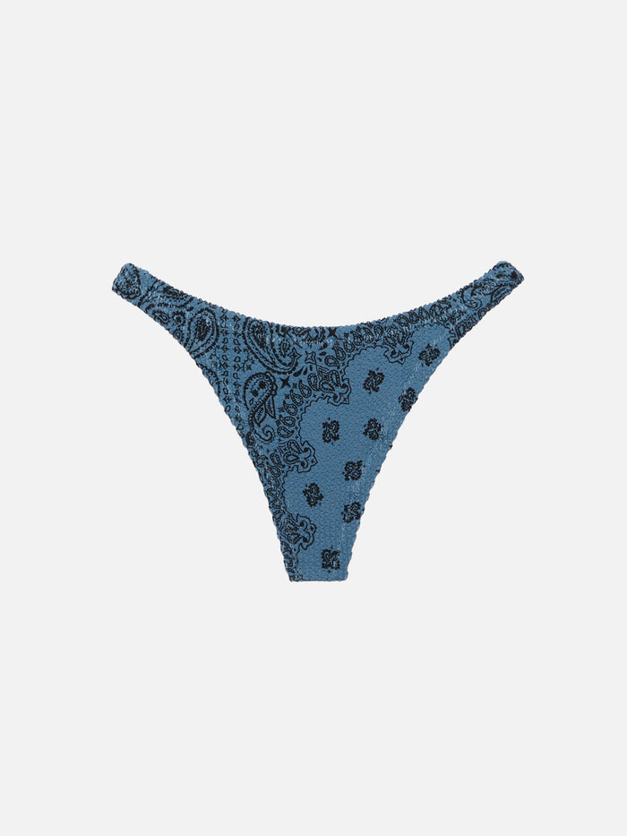 Naomi Cheeky Swim Briefs With Bandana Print Sky Bottom