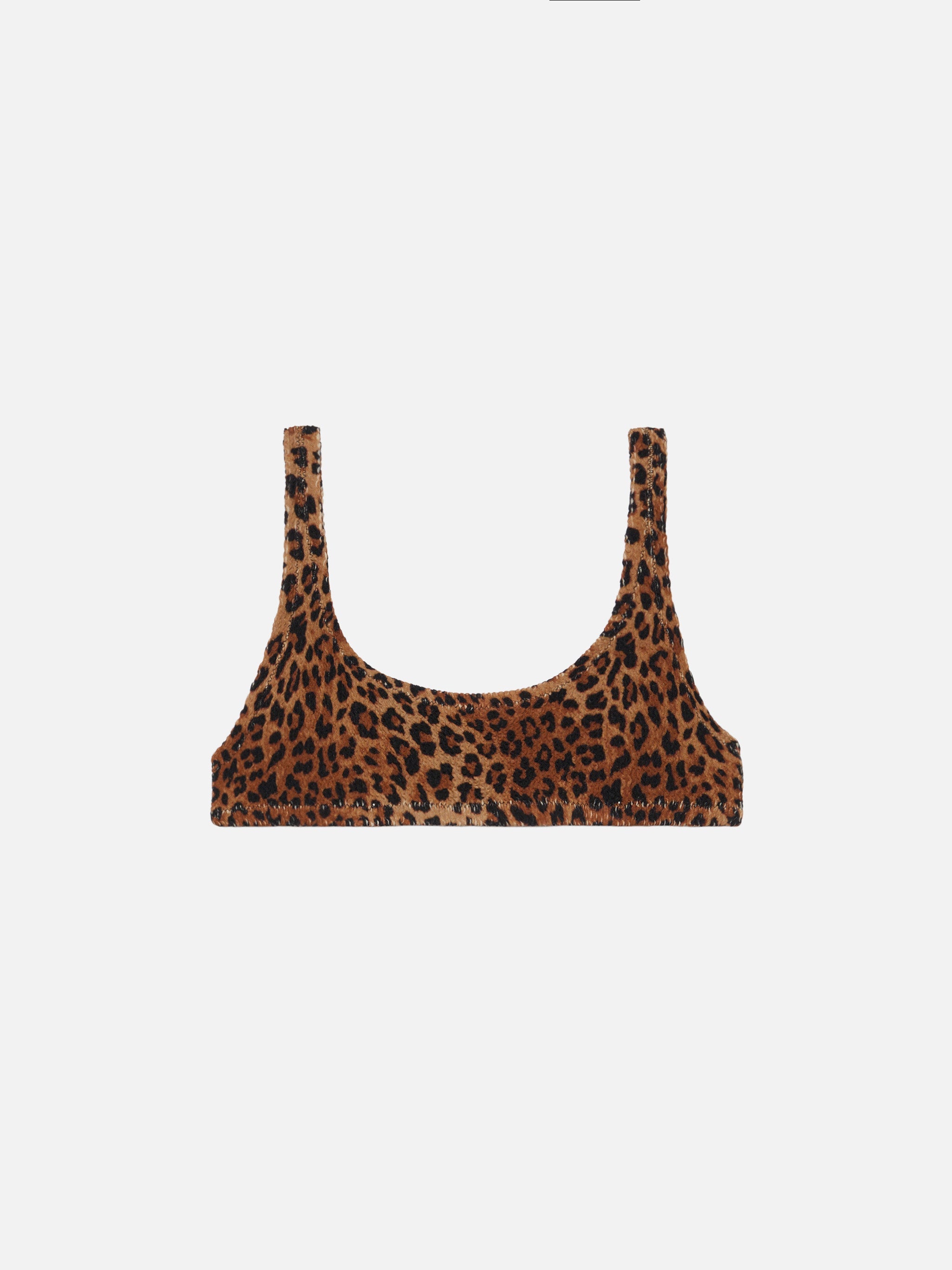 Naima Crinkle Classic Bralette Top With Leopard Print White