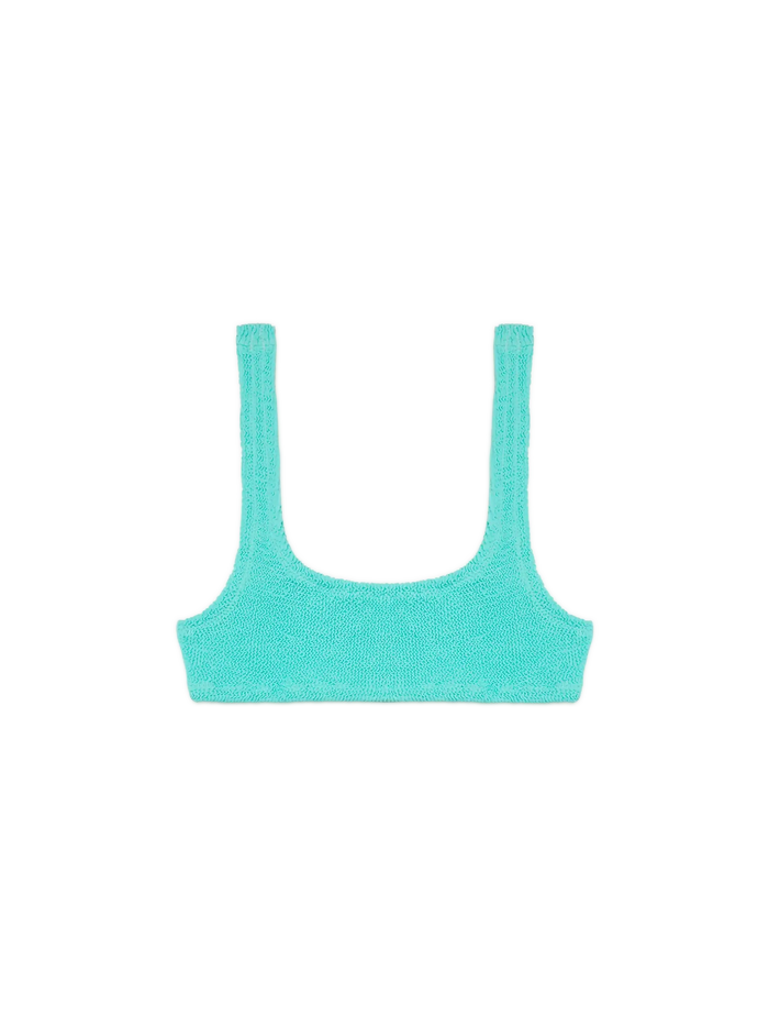 Naima Water Green Crinkle Classic Bralette Top