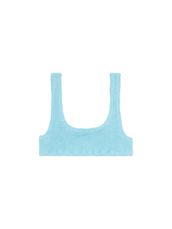 Naima Light Blue Crinkle Bralette Bikini Top Sky