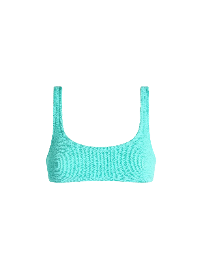 Water Green Naima Crinkle Bralette Bikini Top