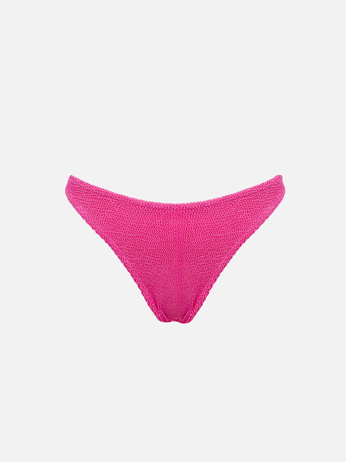 Naomi Fluo Fuchsia Crinkle Cheeky Bikini Briefs Pink Bottom