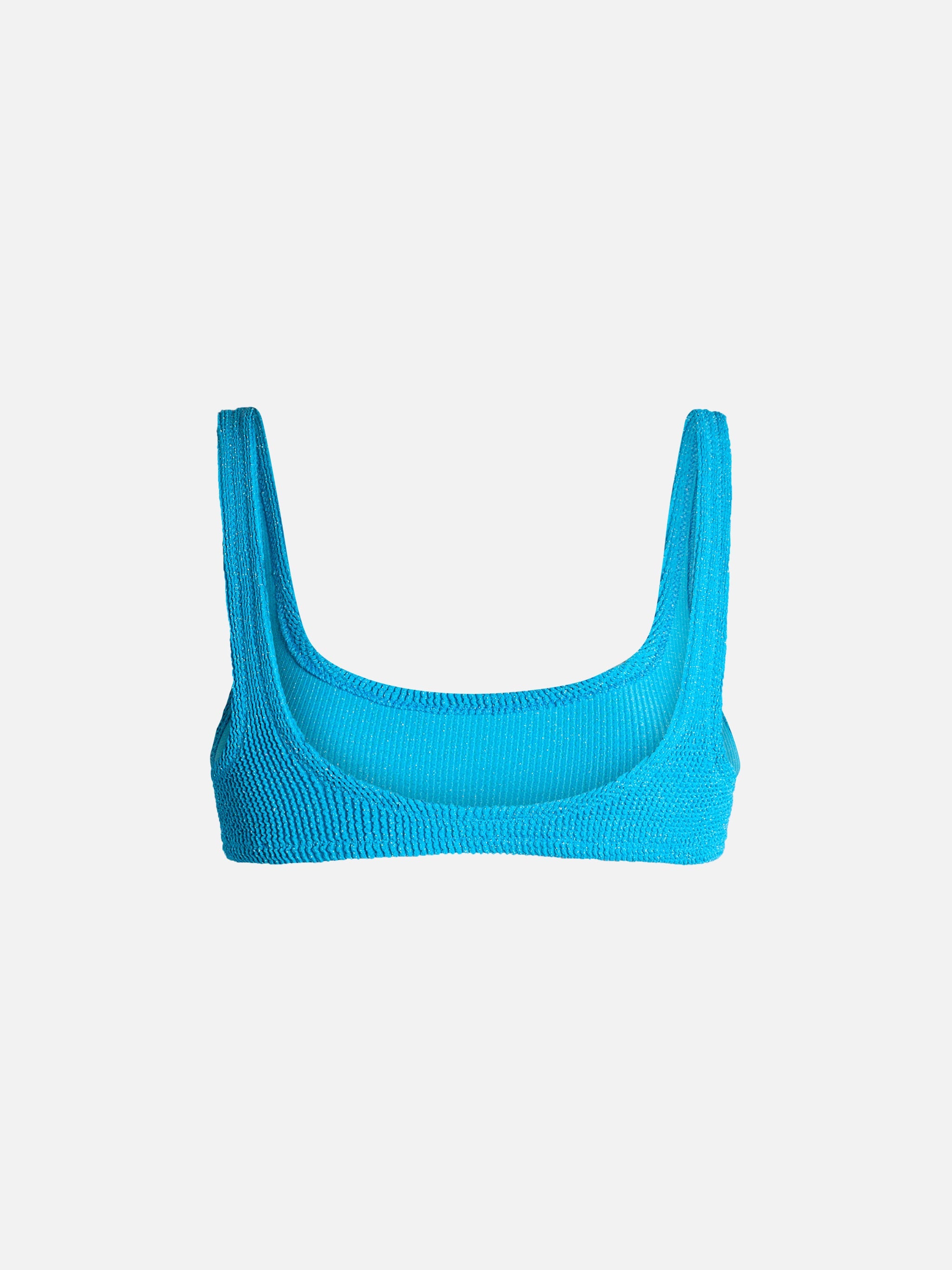 Naima Turquoise Crinkle Lurex Bralette Bikini Top Sky