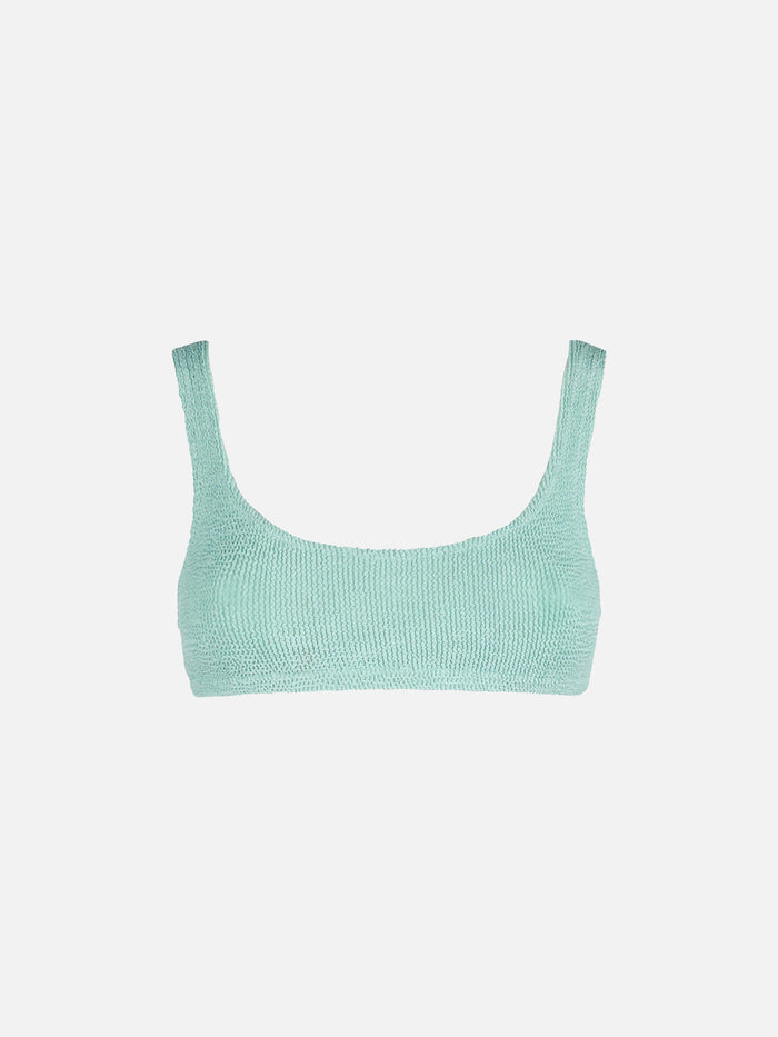 Naima Sage Green Crinkle Classic Bralette Top