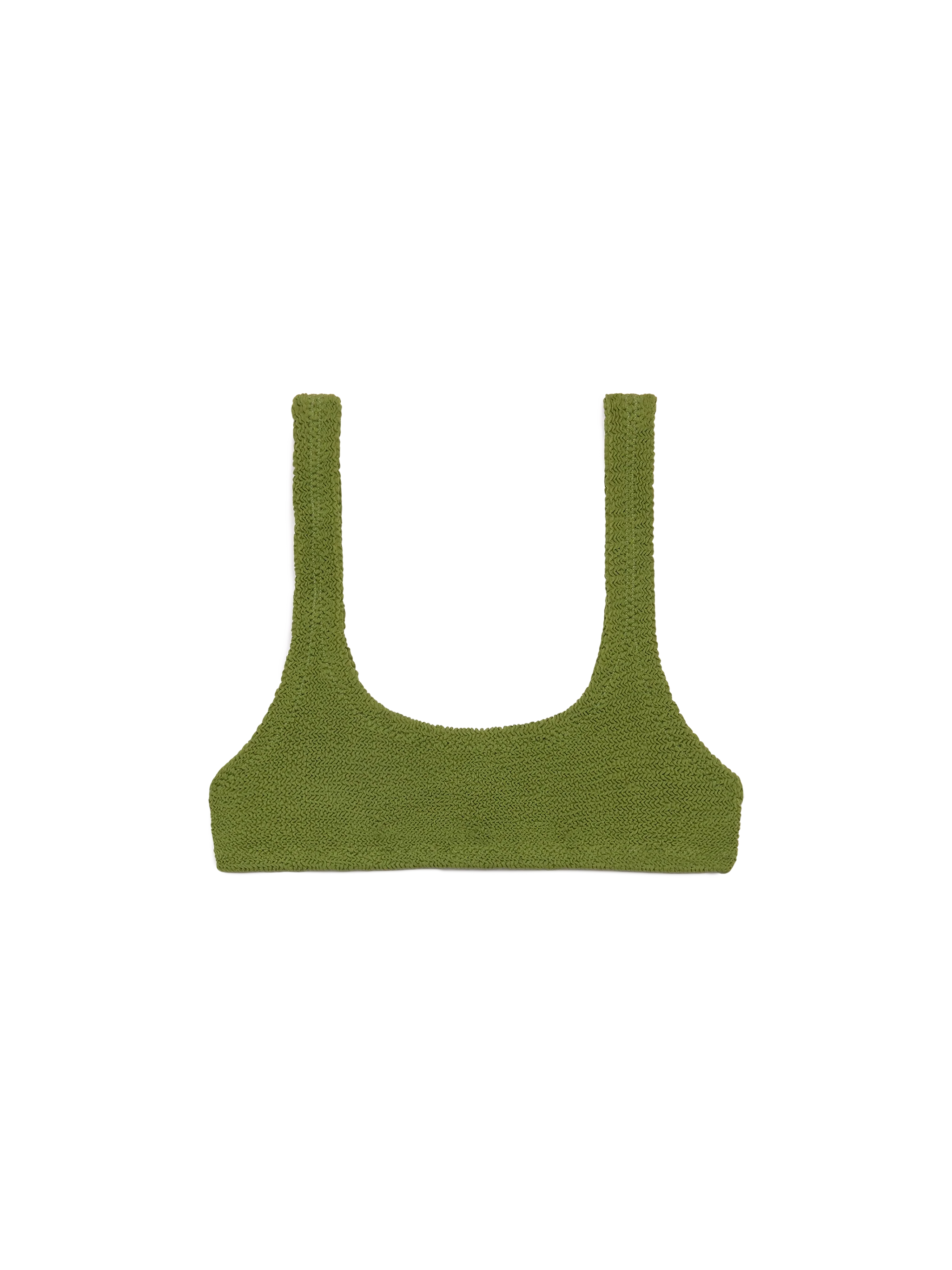 Naima Military Green Crinkle Classic Bralette Top