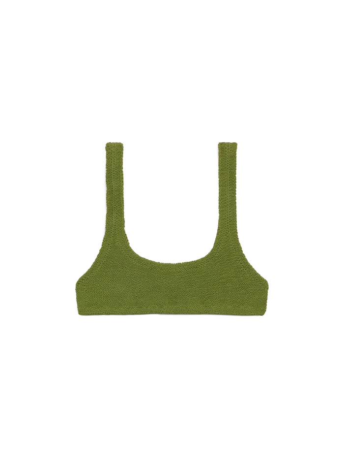 Naima Military Green Crinkle Classic Bralette Top