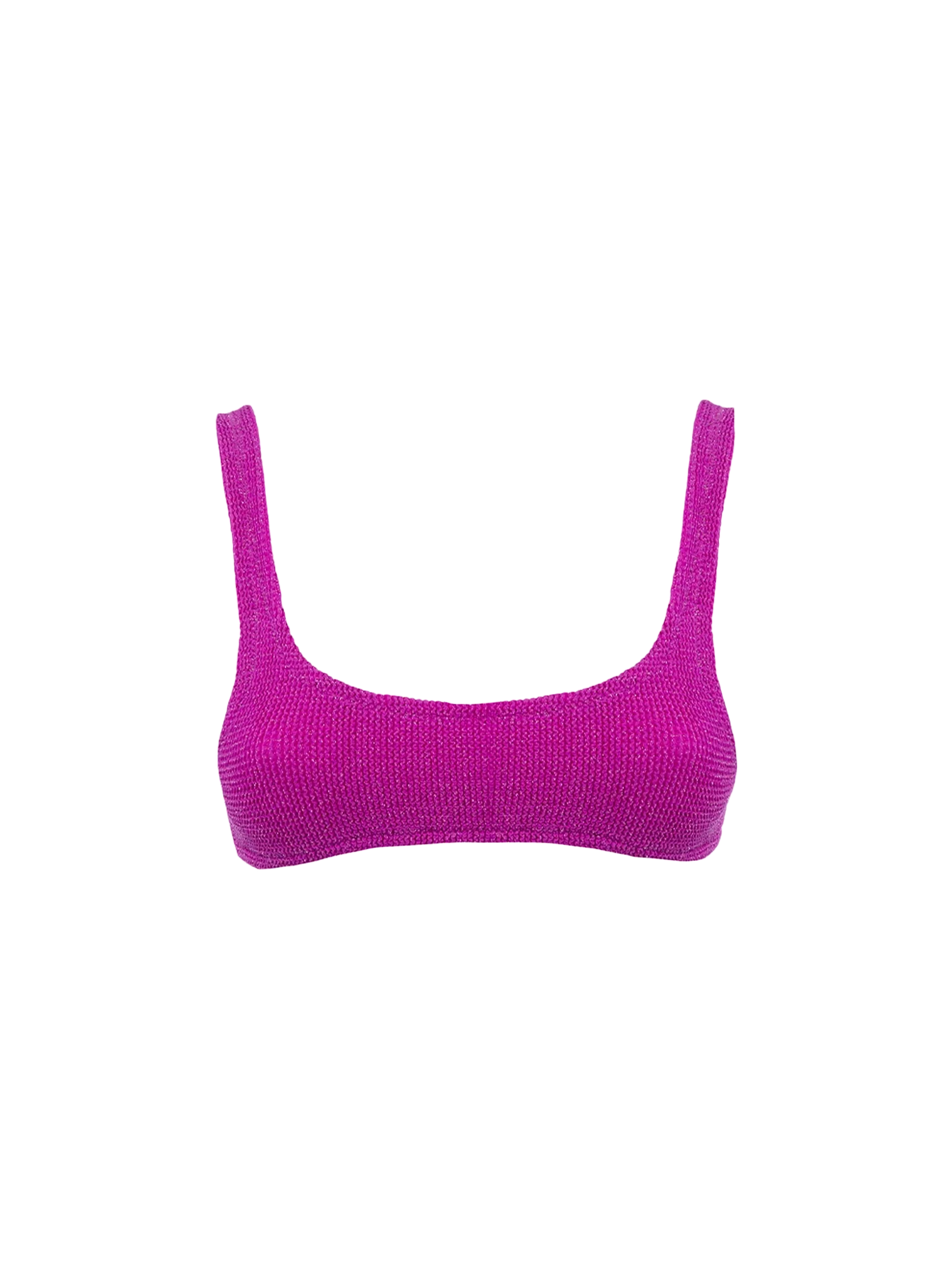 Naima Fuchsia Crinkle Lurex Bralette Bikini Top Pink
