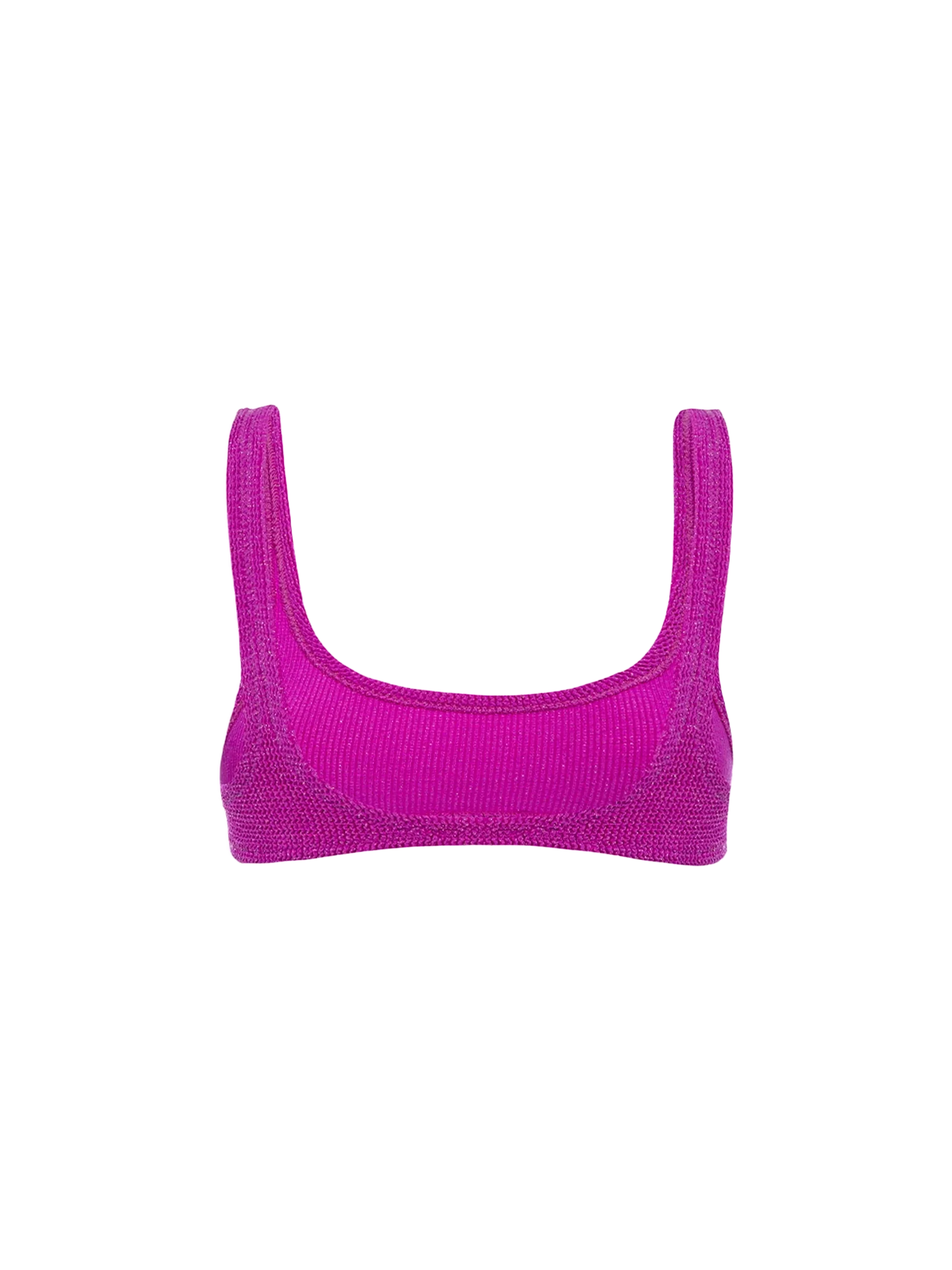Naima Fuchsia Crinkle Lurex Bralette Bikini Top Pink