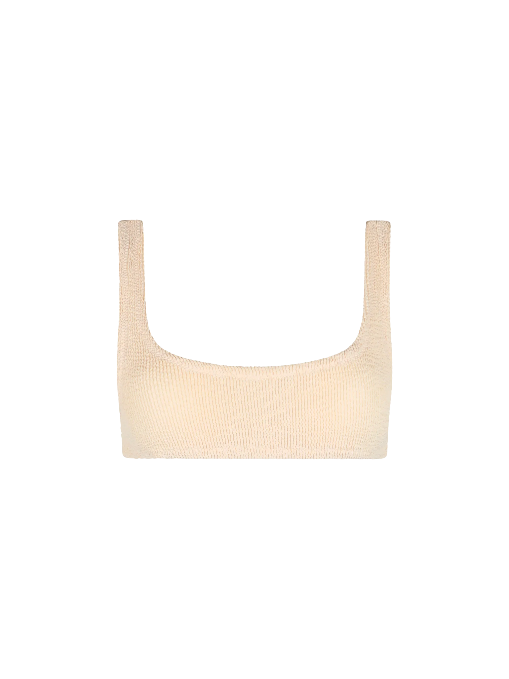 Naima Beige Crinkle Classic Bralette Top White