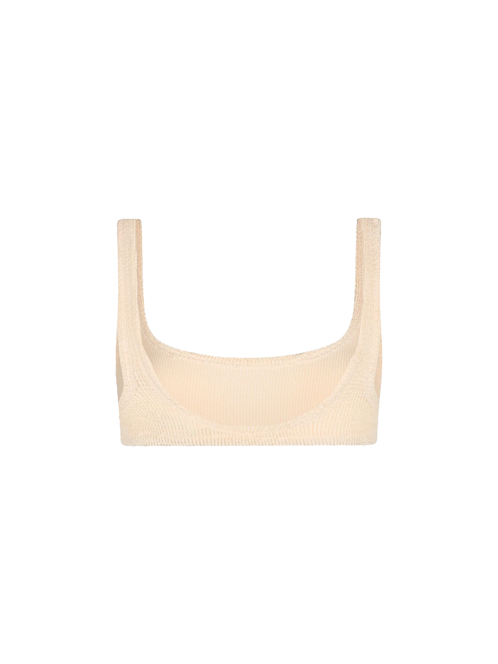 Naima Beige Crinkle Classic Bralette Top White
