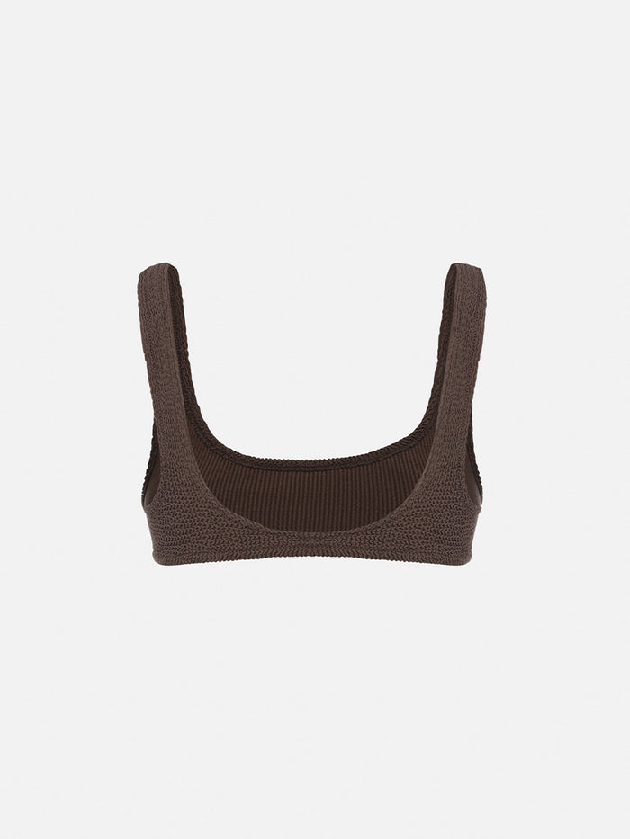 Naima Brown Crinkle Classic Bralette Top