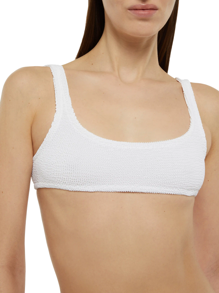 Naima White Crinkle Classic Bralette Top