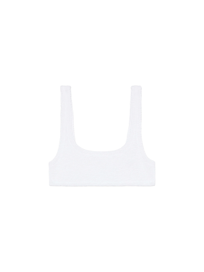 Naima White Crinkle Classic Bralette Top
