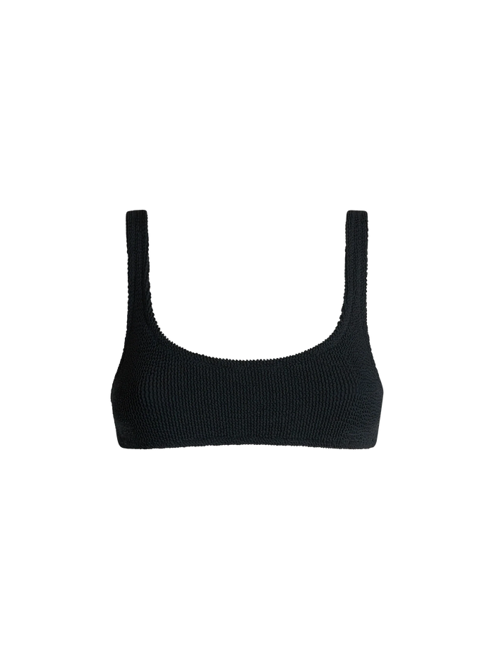 Naima Black Crinkle Classic Bralette Top