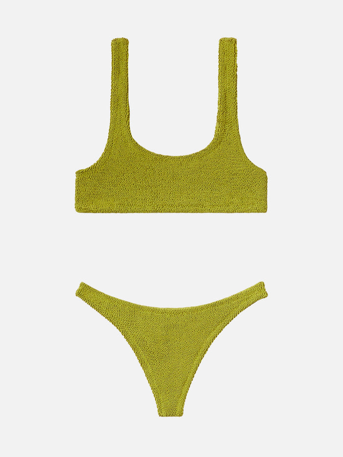 Naima Pistachio Crinkle Classic Bralette Top Green