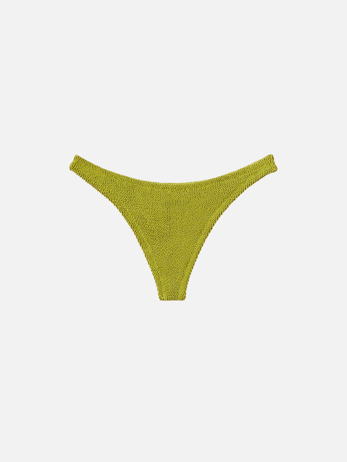 Naomi Pistachio Crinkle Cheeky Swim Briefs Green Bottom